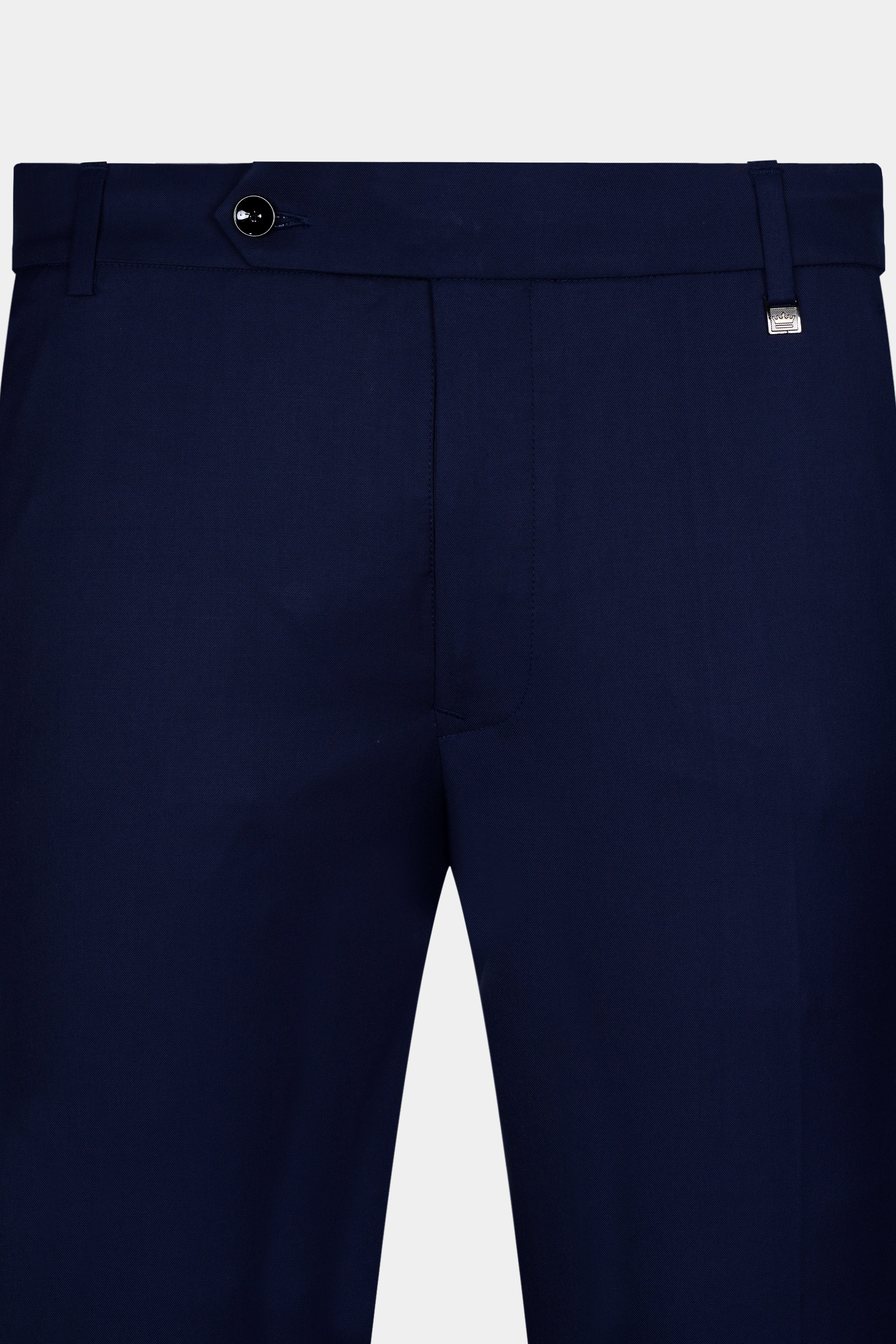 Unisex Ribbed Cotton Shing Mai Trousers Navy Blue - Mero Retro