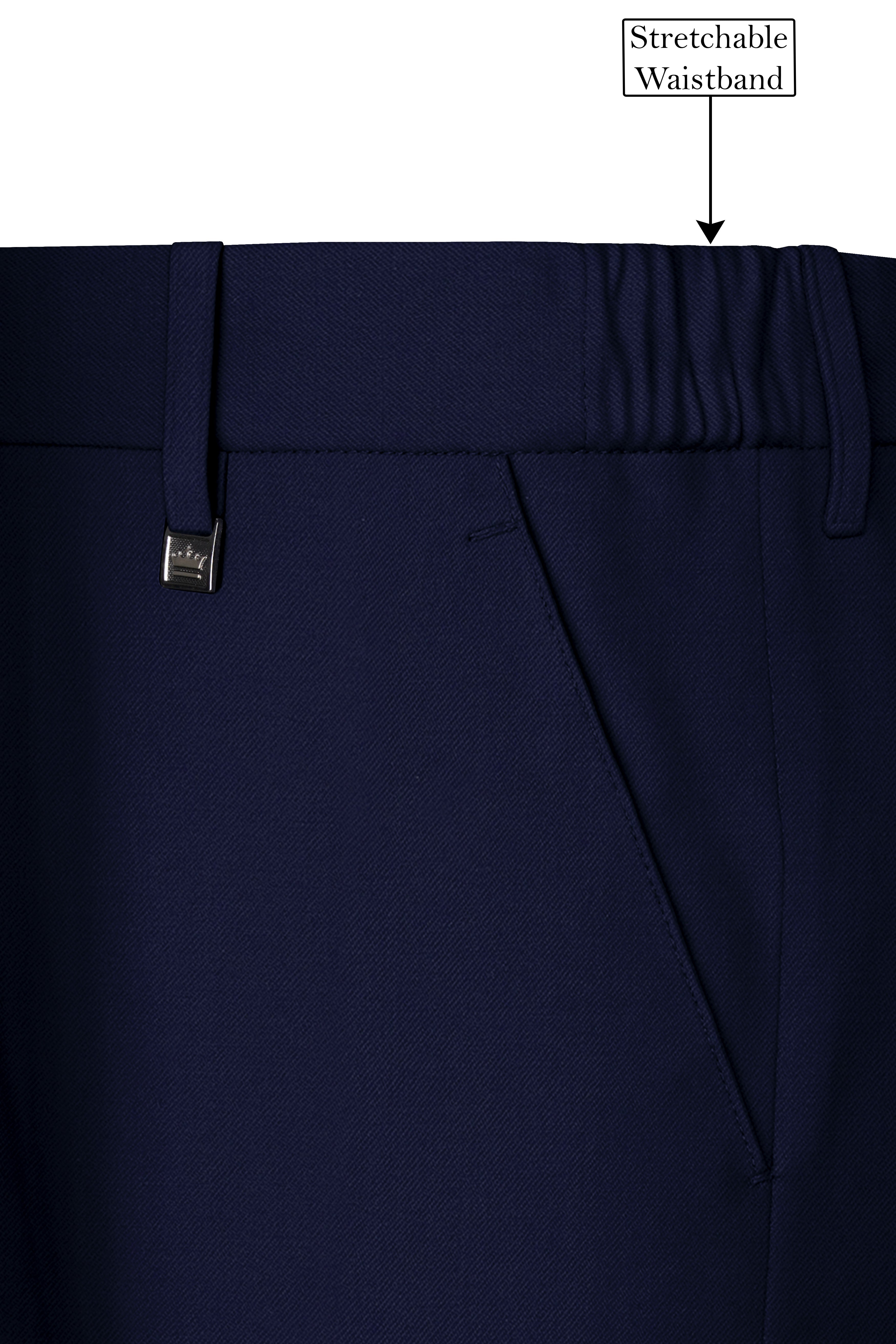 Cinder Blue Wool Rich Pant