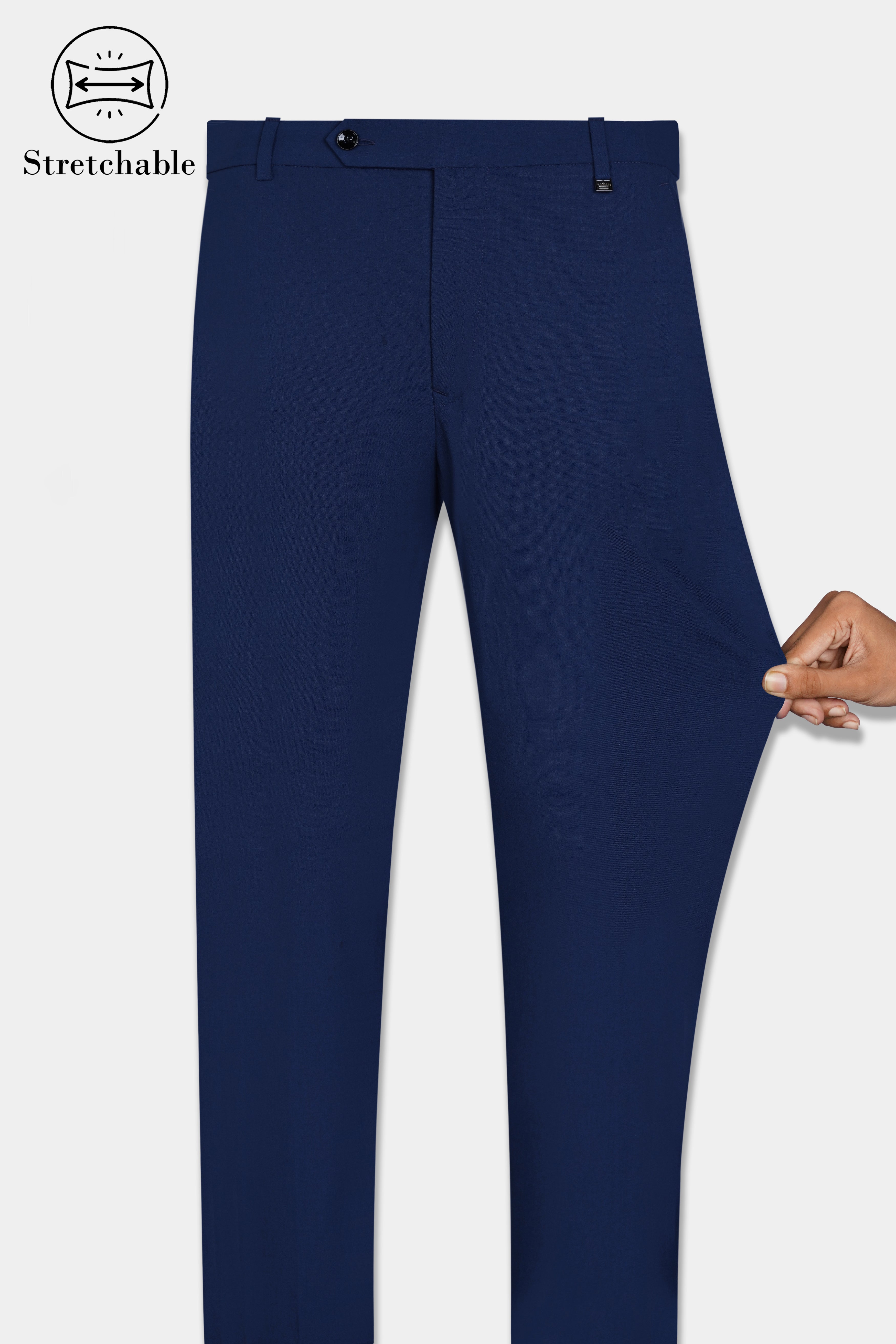 Mantova Dark Blue Slim Fit Cotton Pants freeshipping - BOJONI | Blue pants  men, Men's blue pants, Slim fit cotton pants
