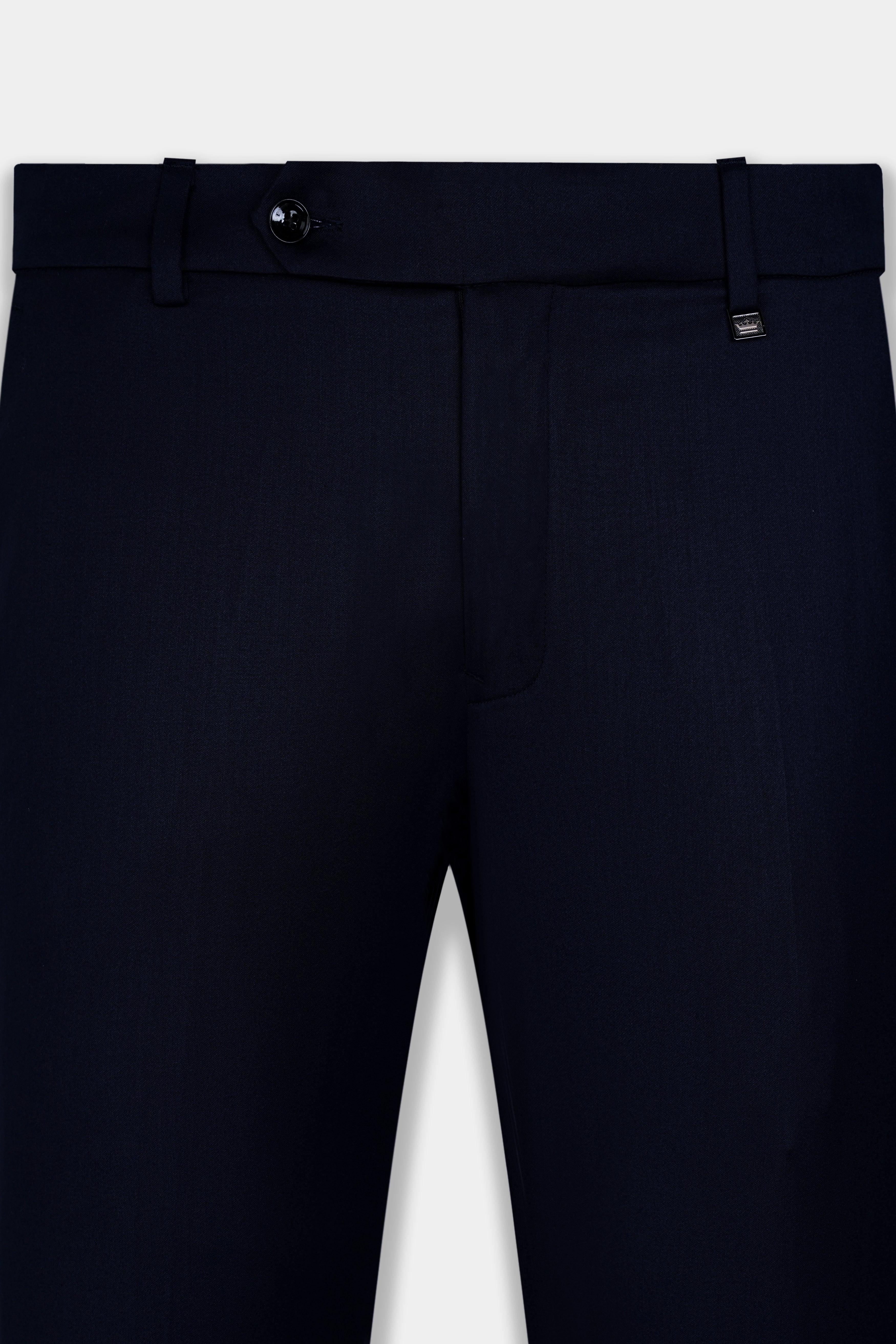 Ebony Blue Wool Rich Stretchable Waistband Pant