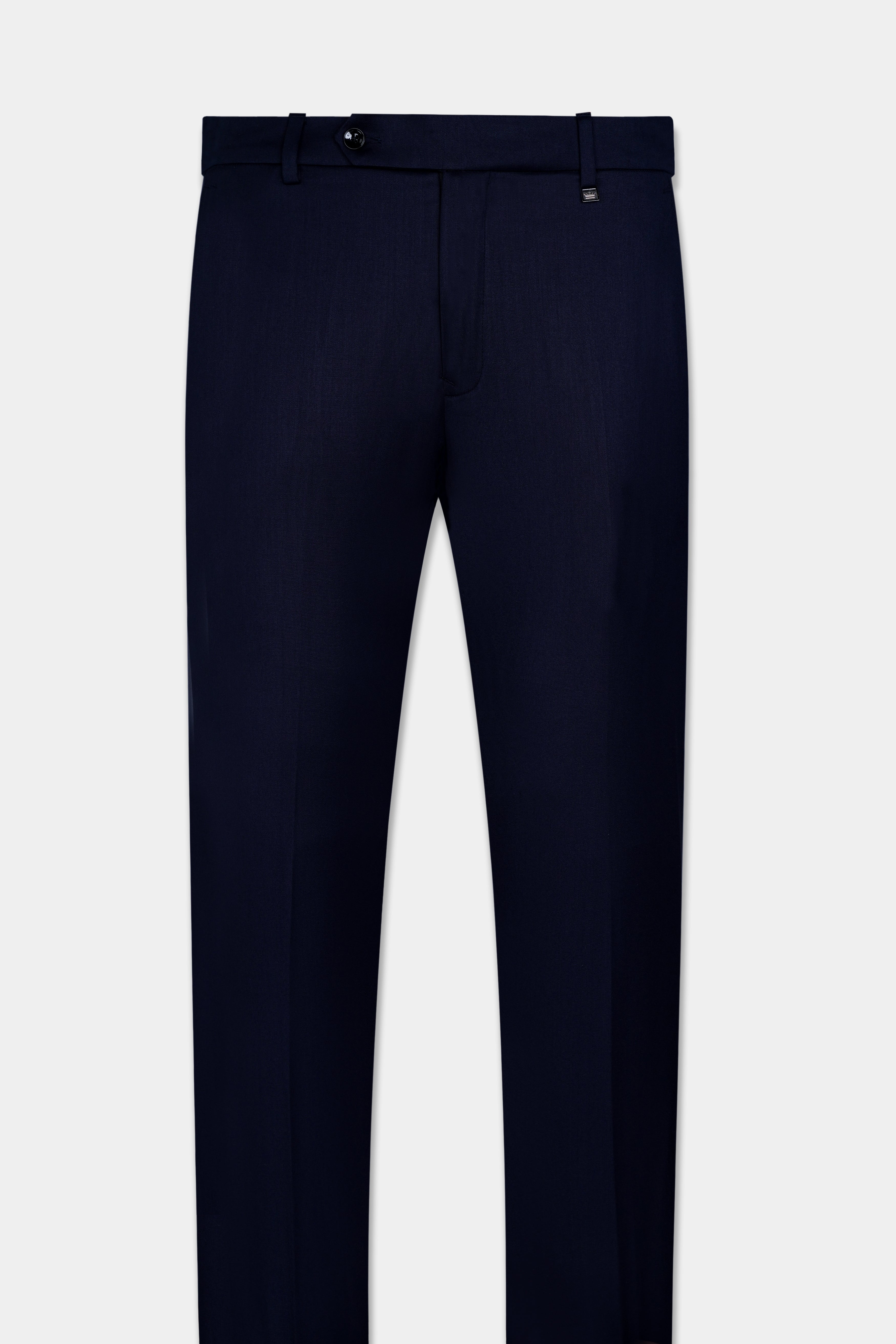 Ebony Blue Wool Rich Stretchable Waistband Pant