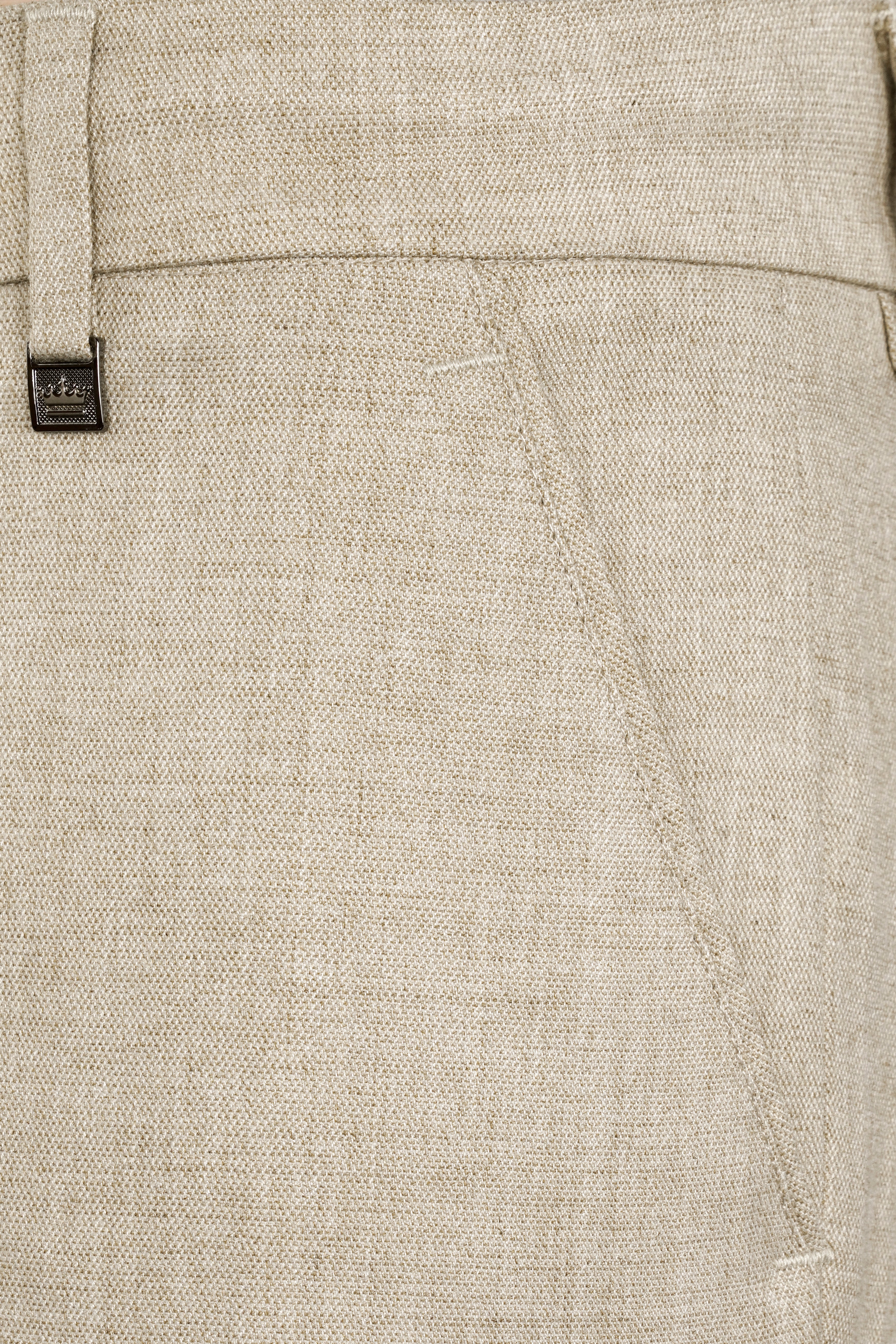 Oyster Cream Luxurious Linen Pant