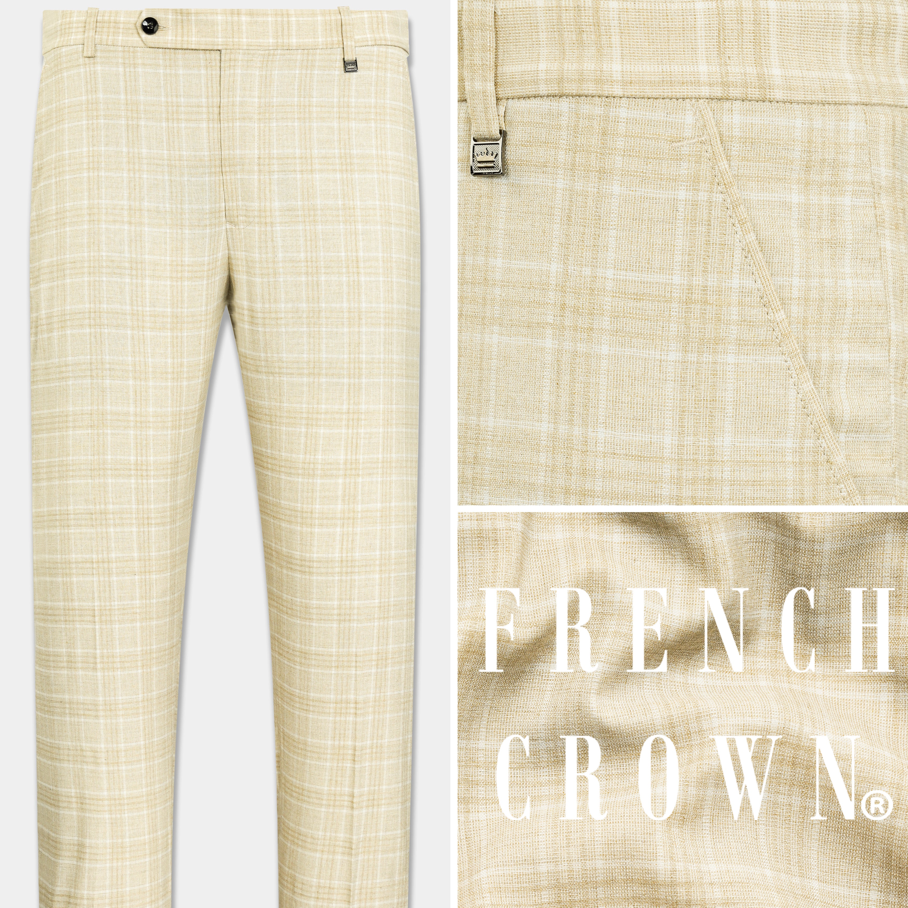 Bode Beige Check Trousers Bode