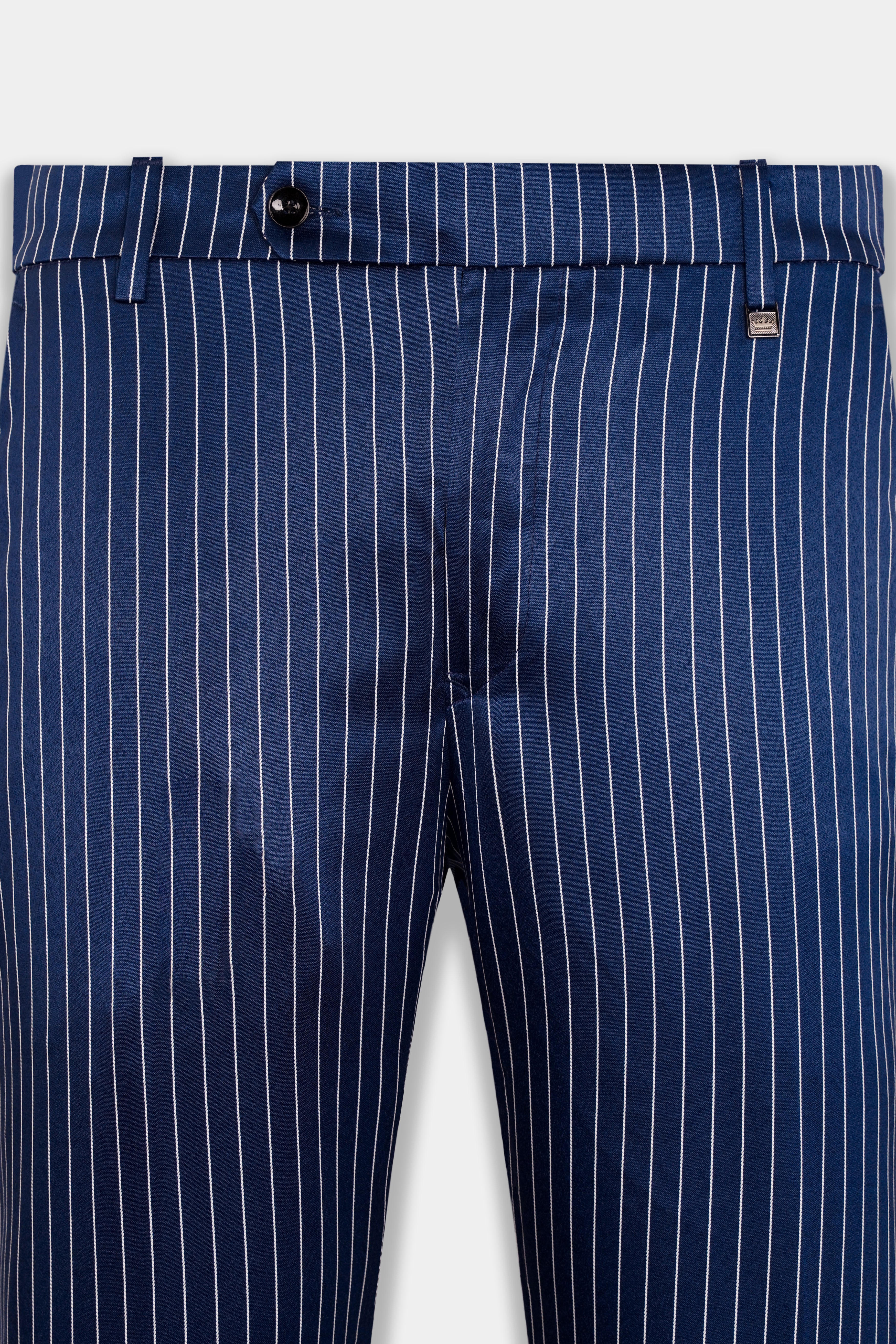 Blue & White Ticking Stripe Women's Trousers | Brakeburn