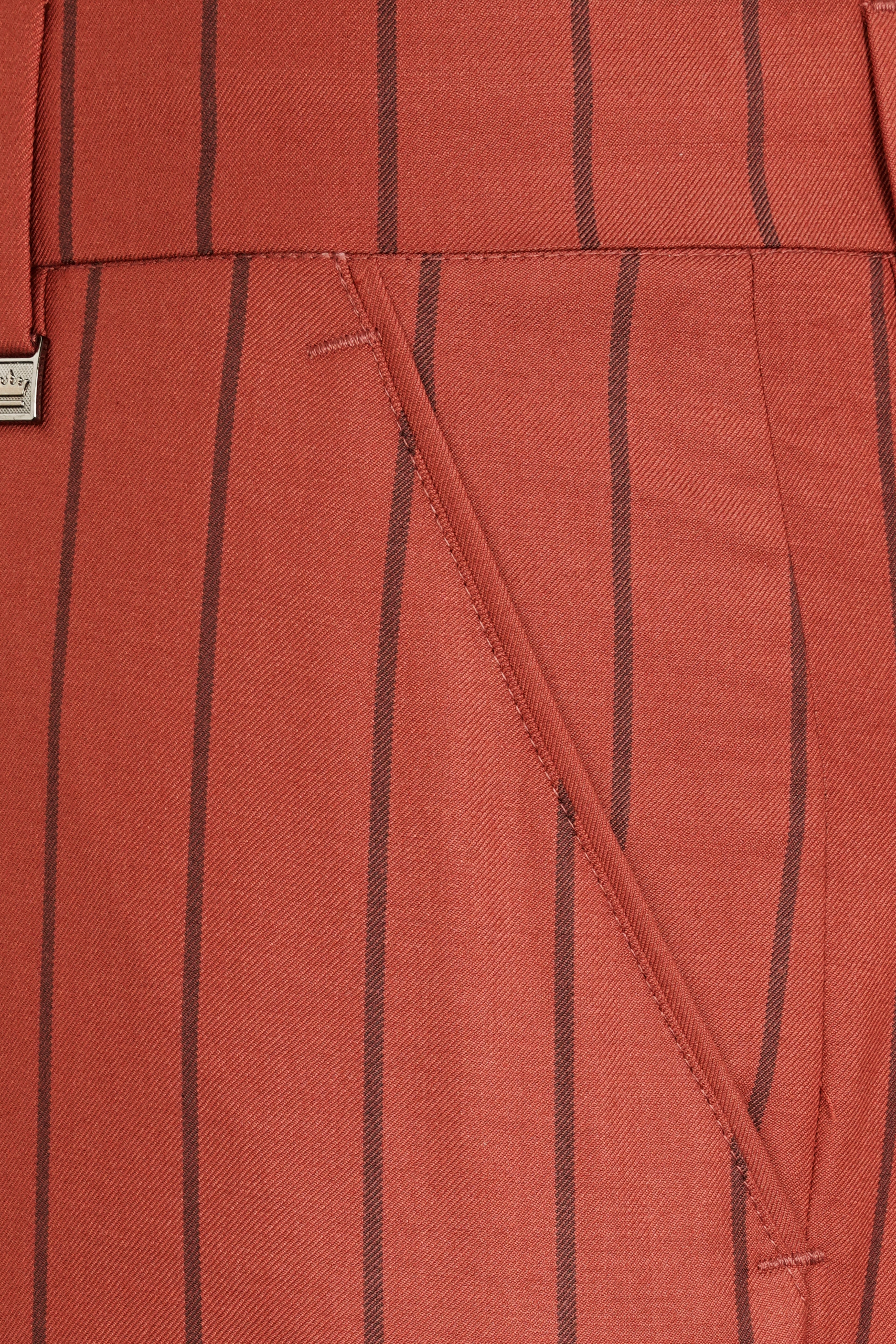 Mojo Red Striped Wool Rich Pant