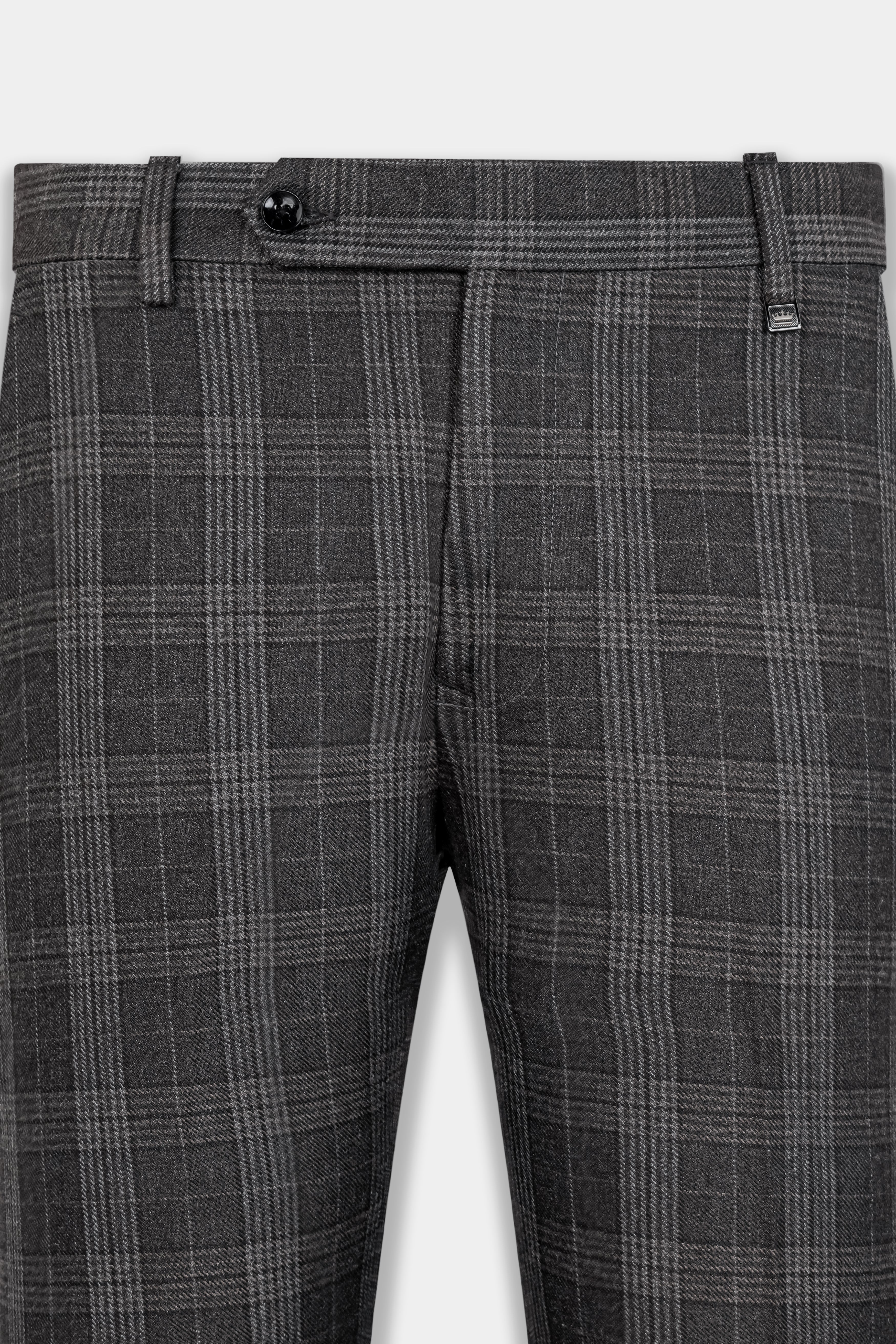 Fleece Lined Pants Cashmere for Women Plaid Korean Japan Trousers