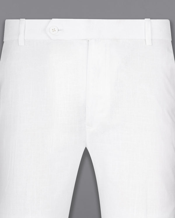 Bright White Linen Performance Pant