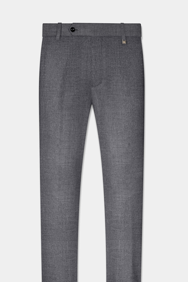 Vampire Gray Textured Wool Rich Pant