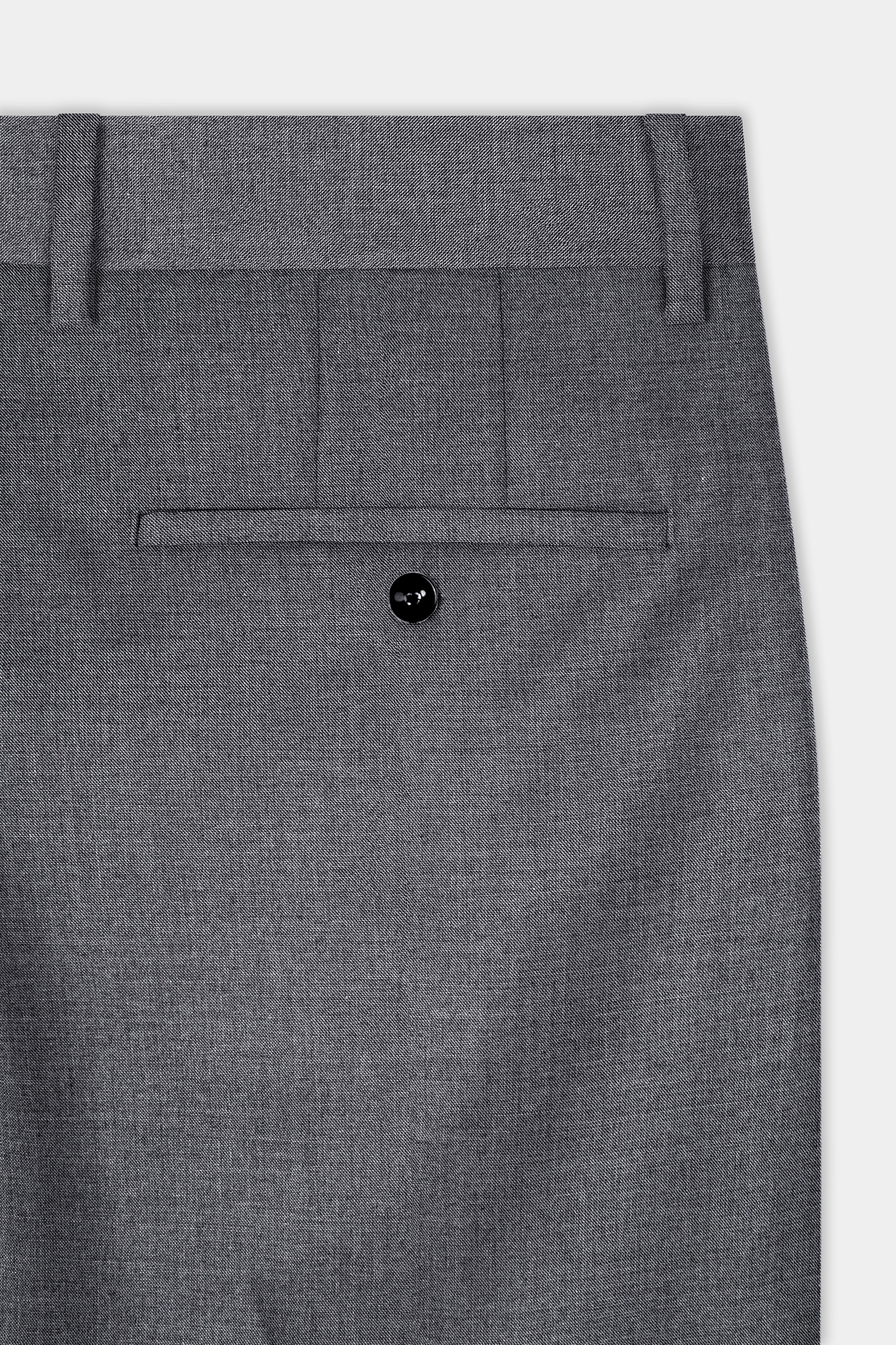 Vampire Gray Textured Wool Rich Pant