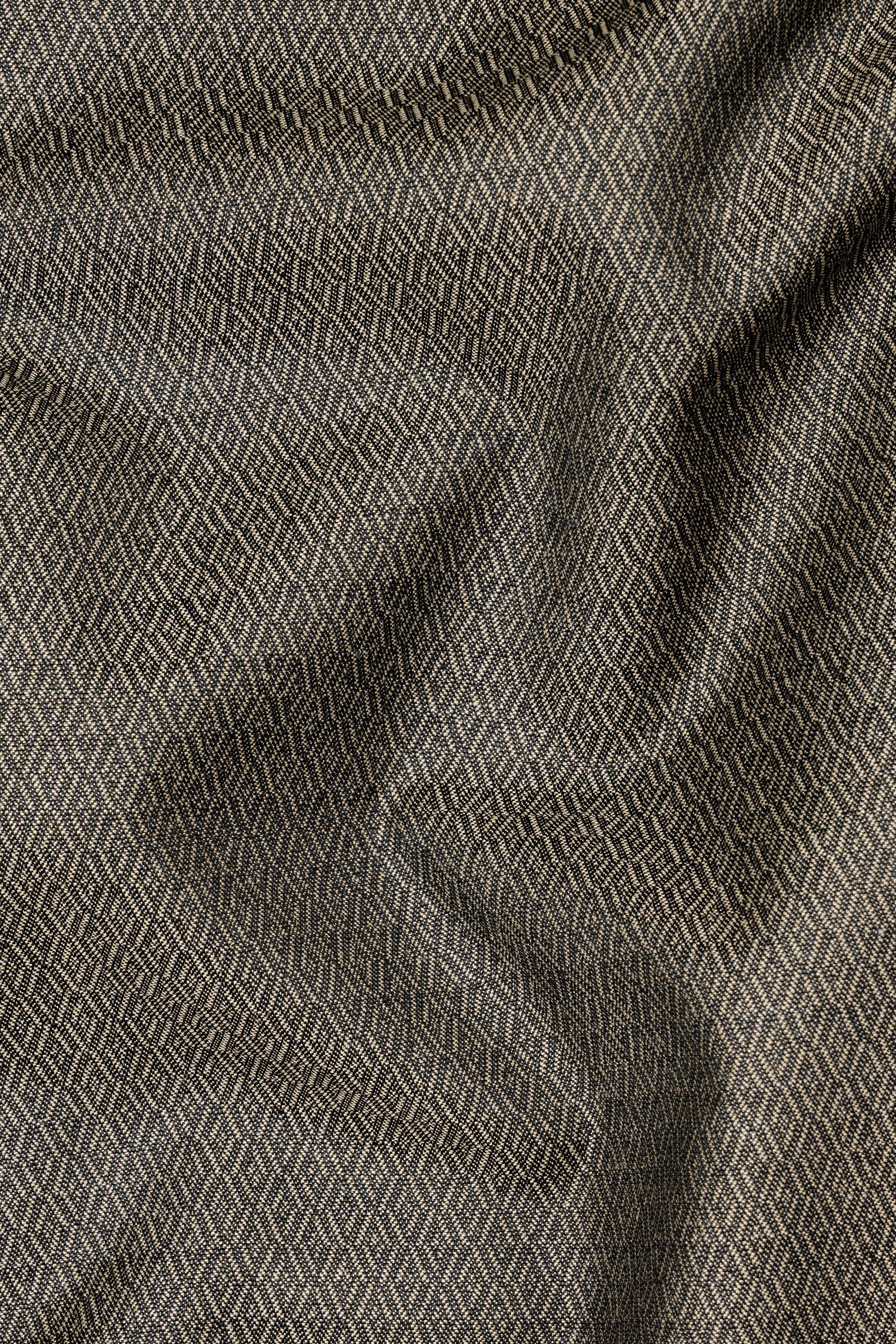 Wenge Brown Dobby Textured wool blend Pant