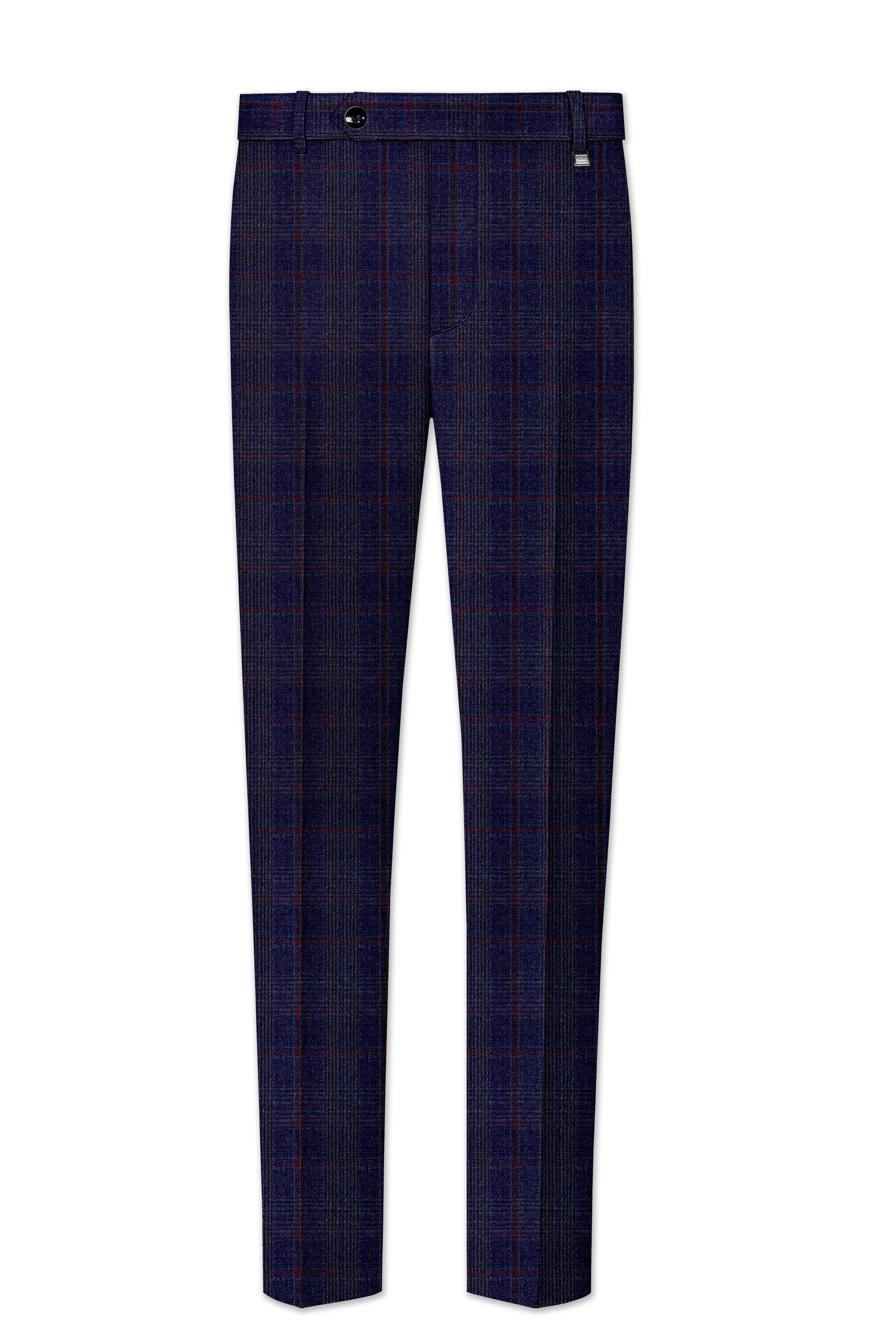 Tuna Blue Checkered Wool Blend Pant