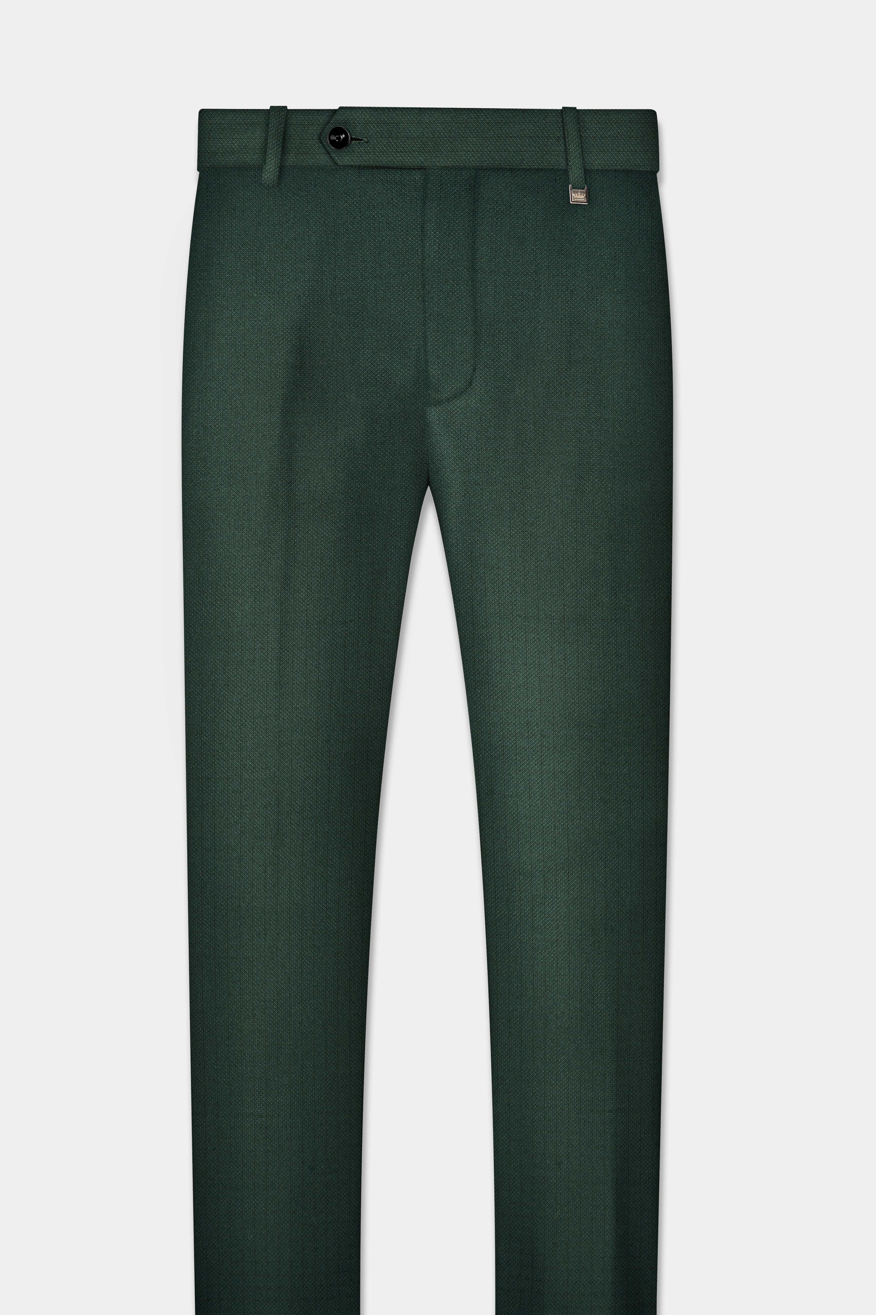 Everglade Green Plain Solid Wool Blend Pant