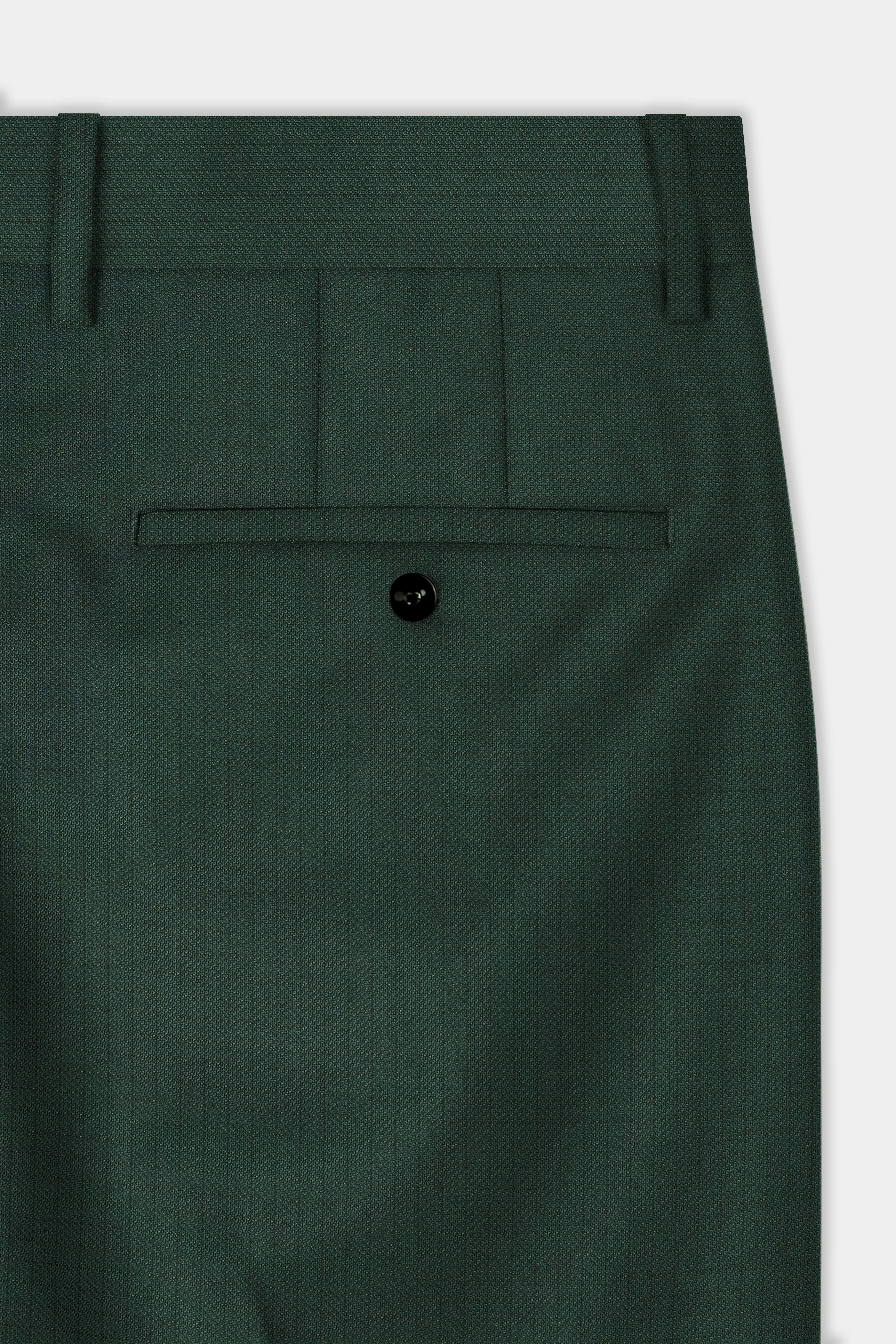 Everglade Green Plain Solid Wool Blend Pant