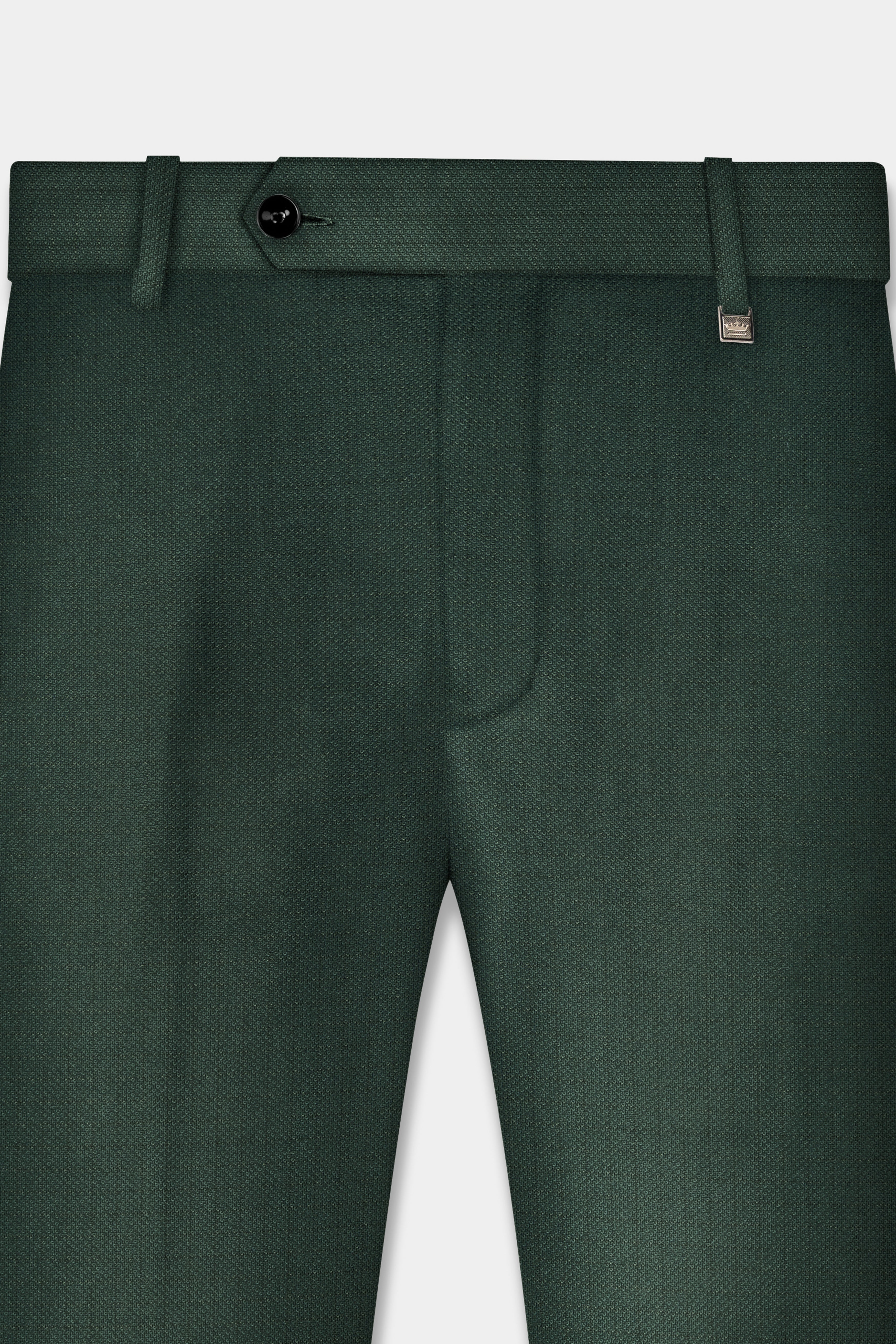 Everglade Green Plain Solid Wool Blend Pant