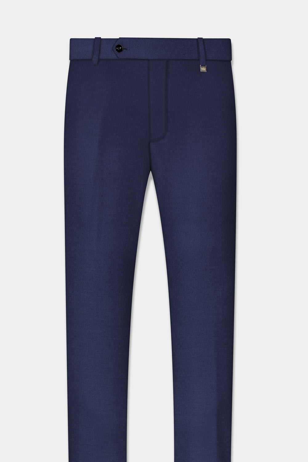 TEALISH BLUE PLAIN SOLID WOOL BLEND PANT