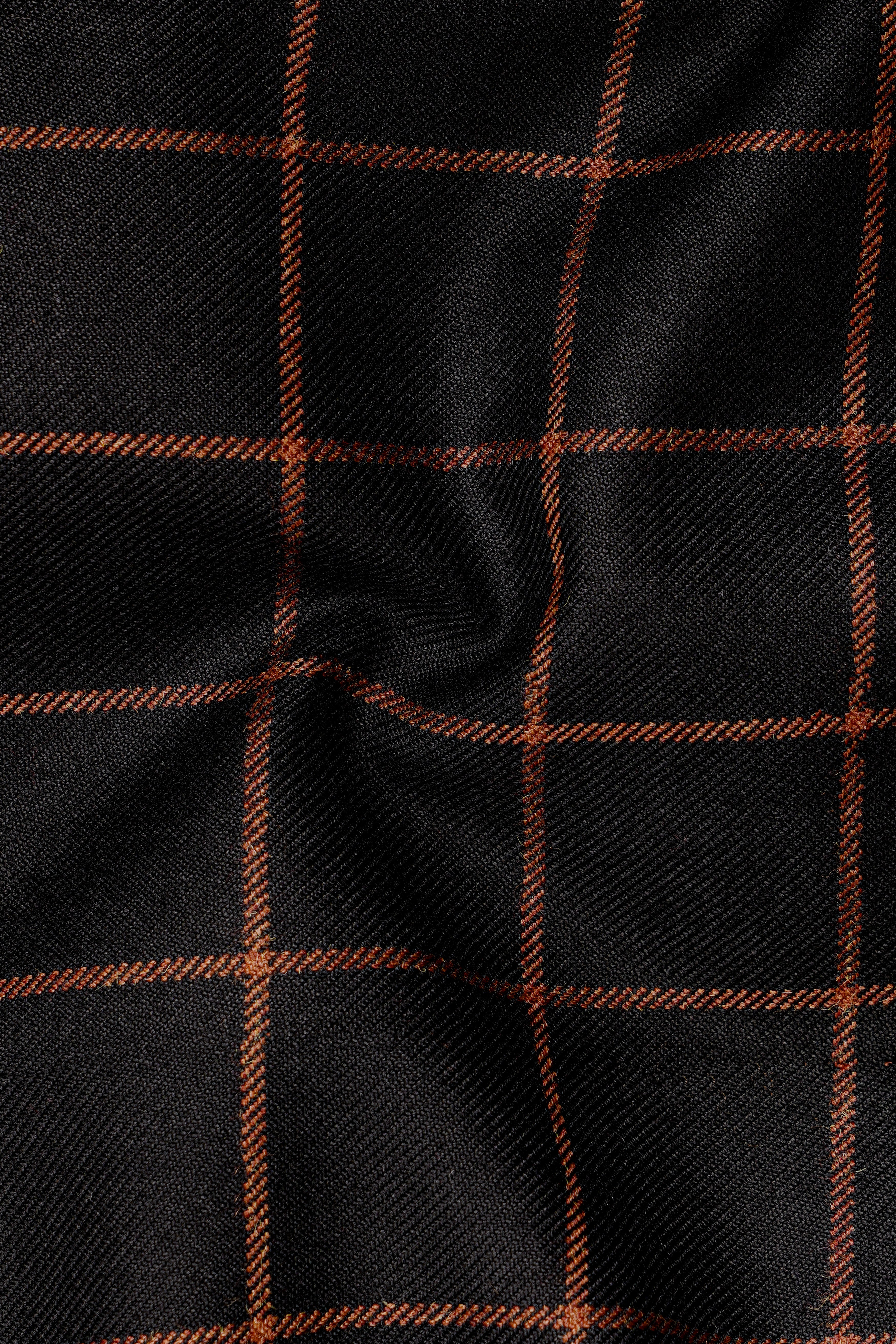 Jade Black with Potters Orange Windowpane Tweed Pant