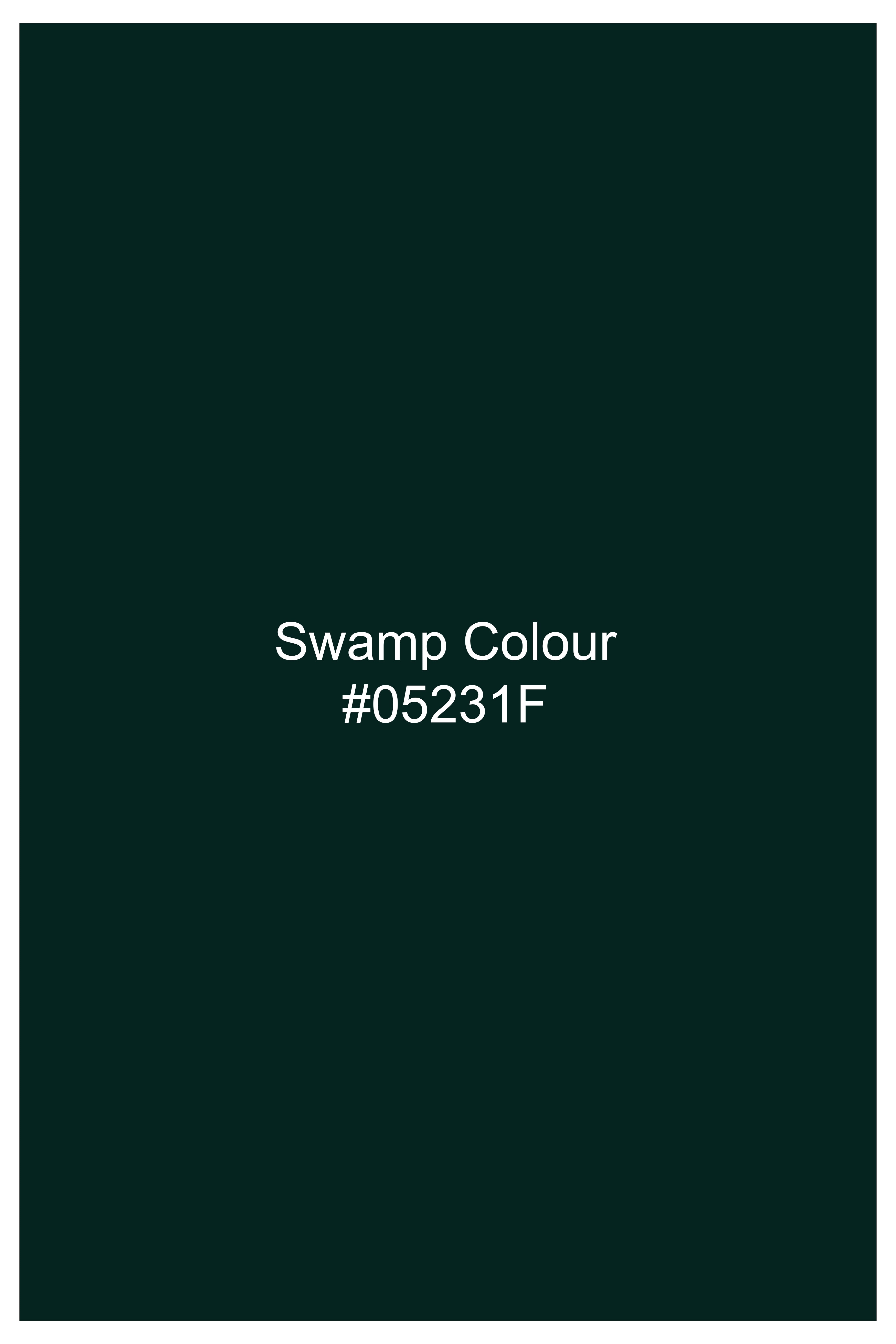 Swamp Green Striped Wool Blend Pant