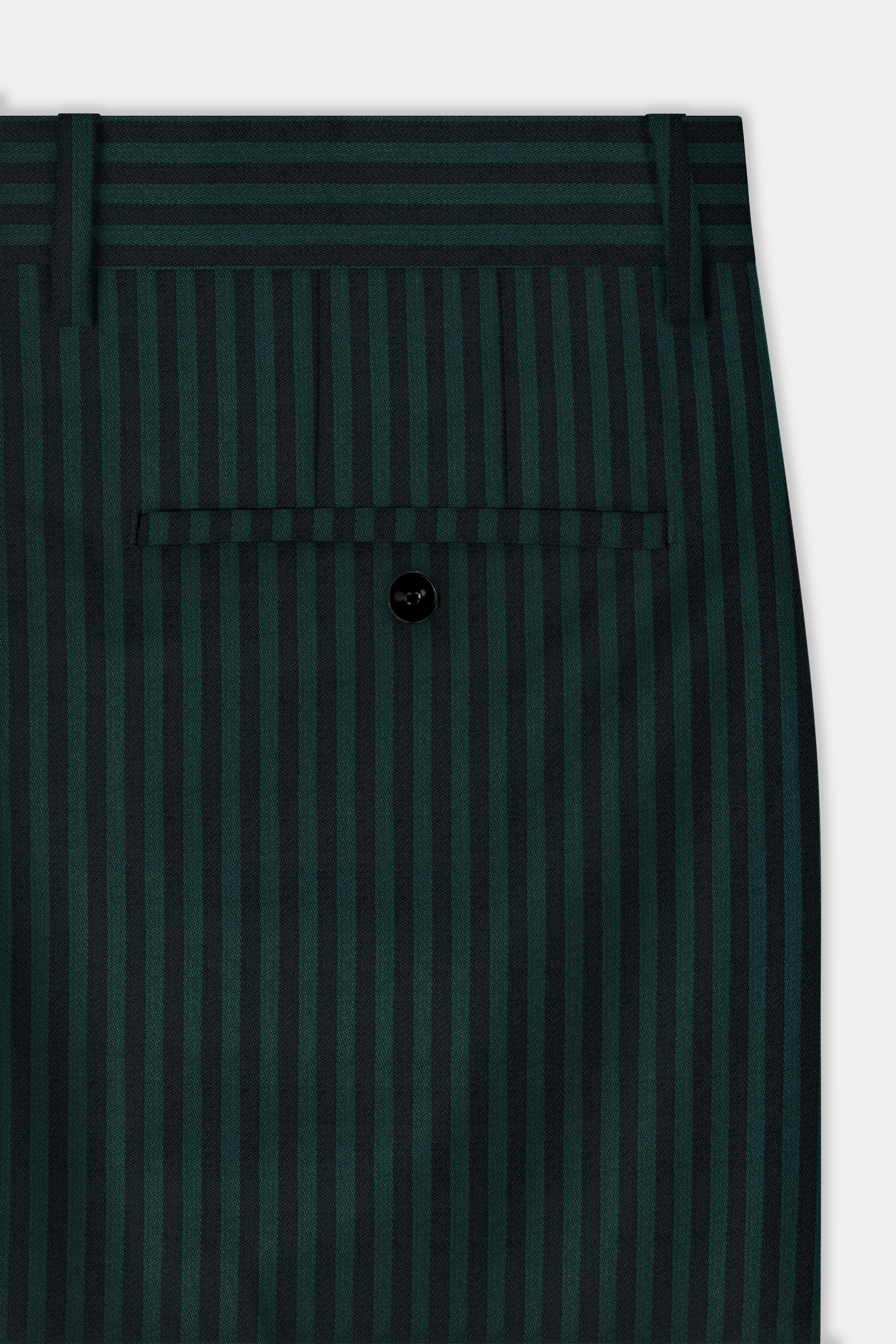 Celtic Green with Black Striped Wool Blend Pant