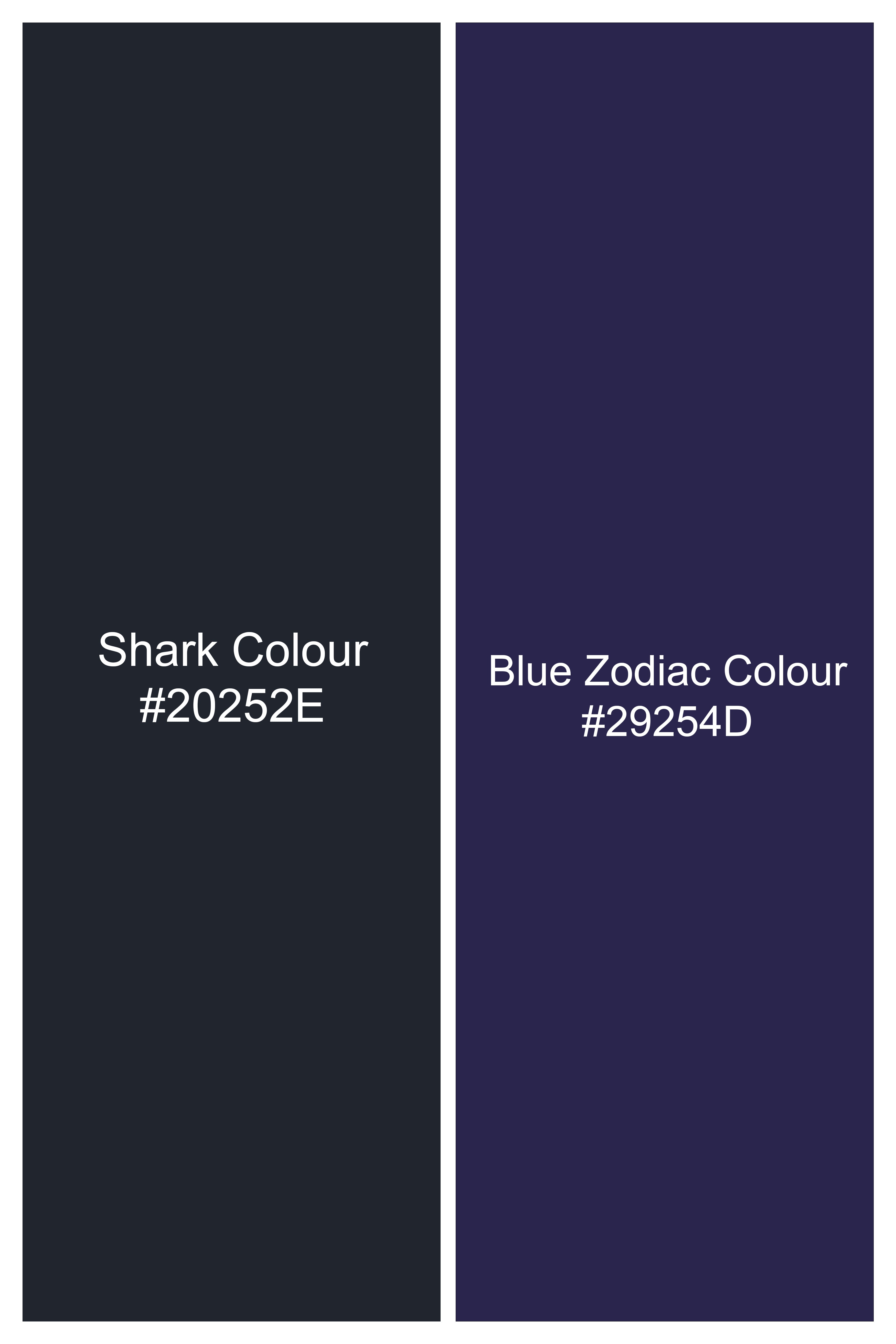 Shark Black with Blue Zodiac Striped Wool Blend Pant