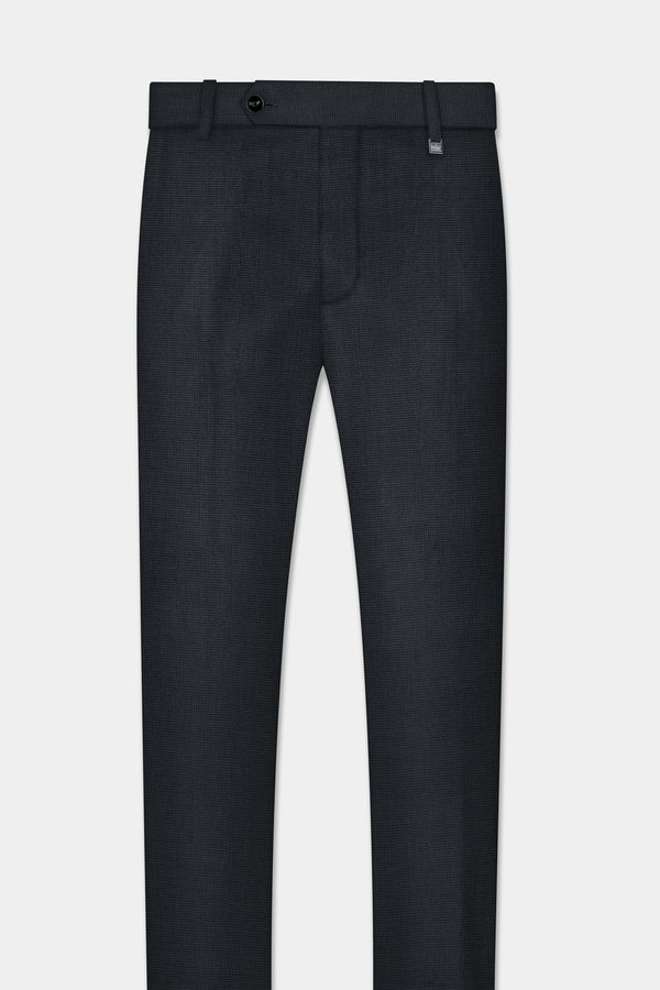 Jade Black Textured Wool Blend Pant