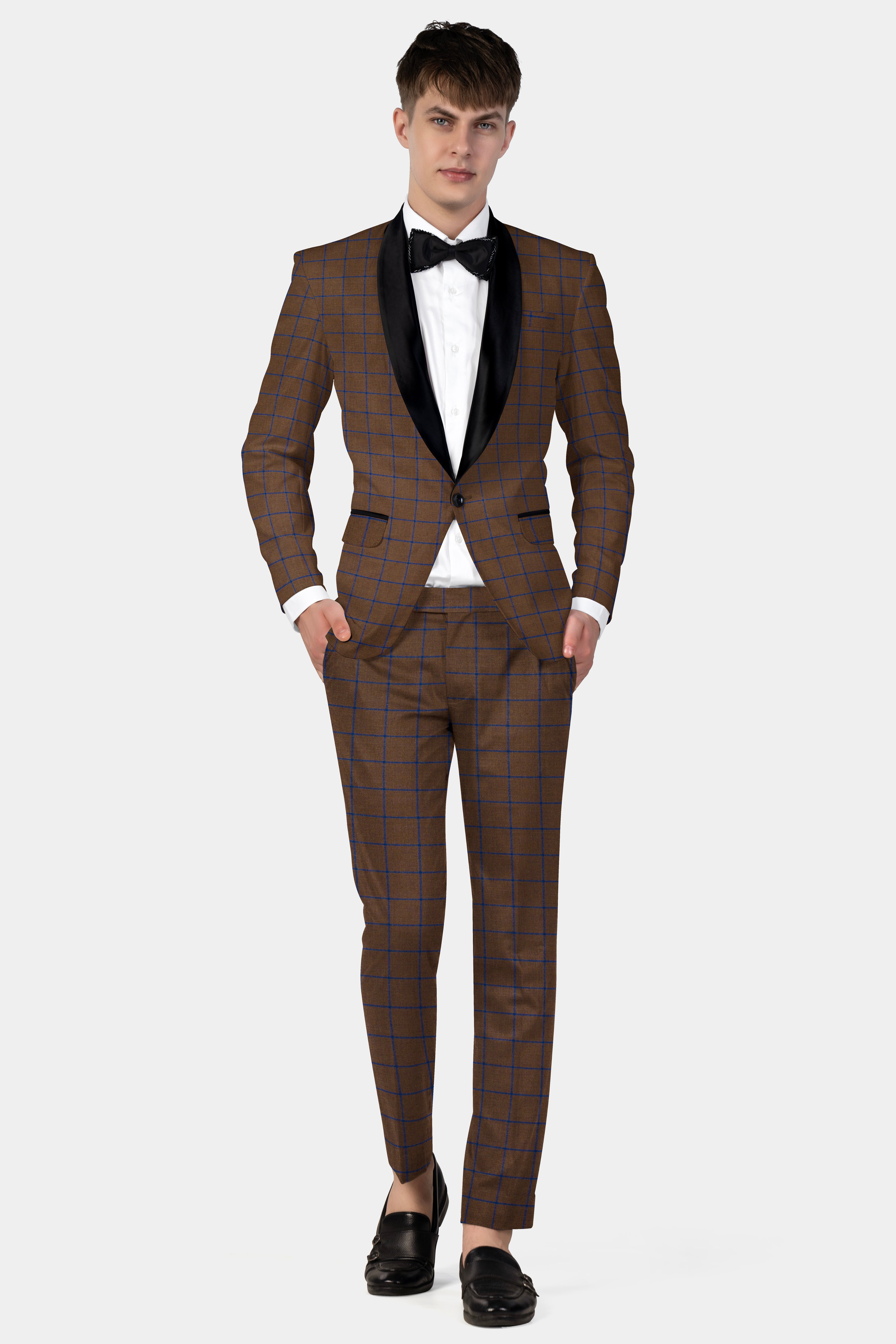 Bistre Brown with Catalina Blue Windowpane Pant