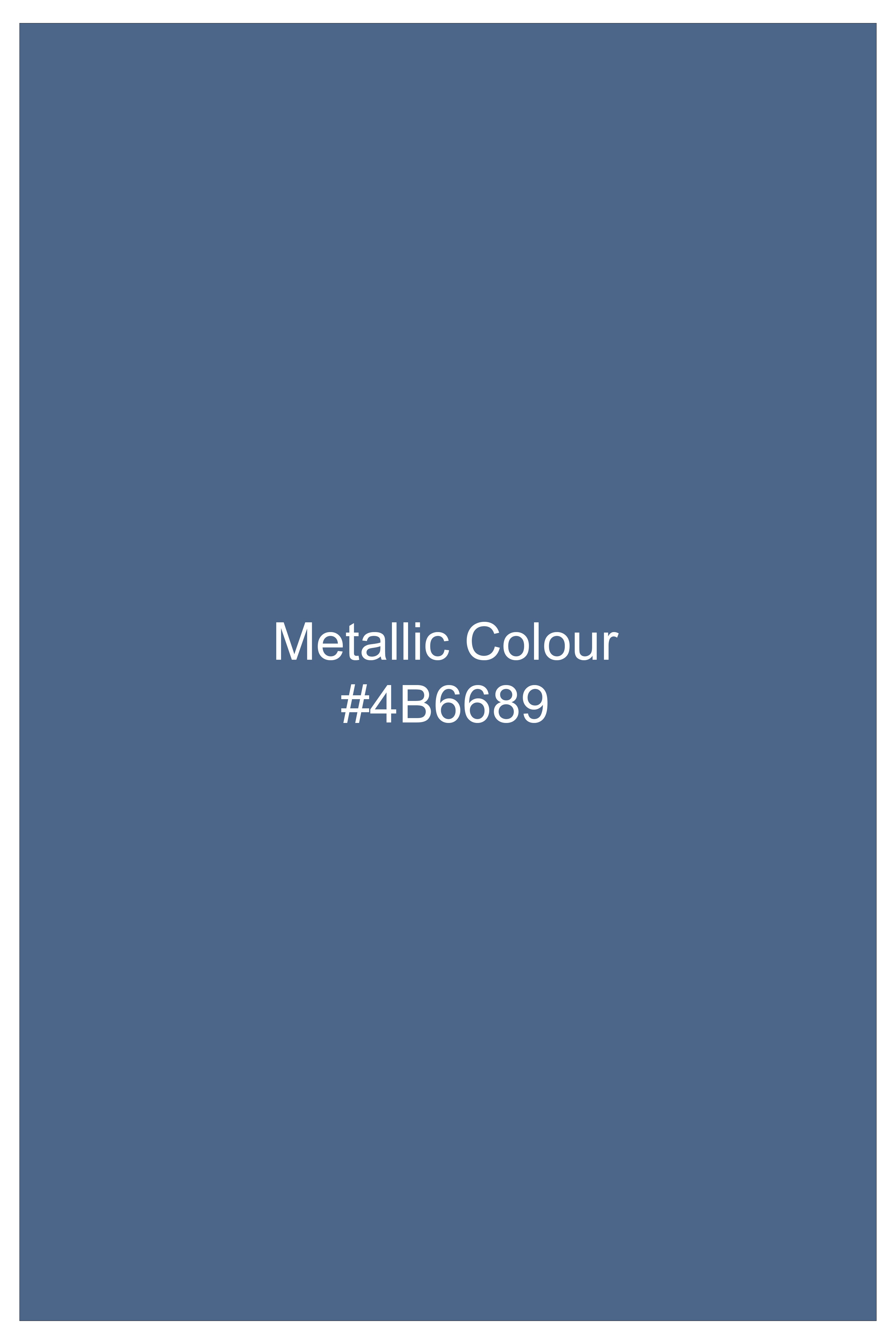 Metalic Blue Plaid Wool Blend Pant