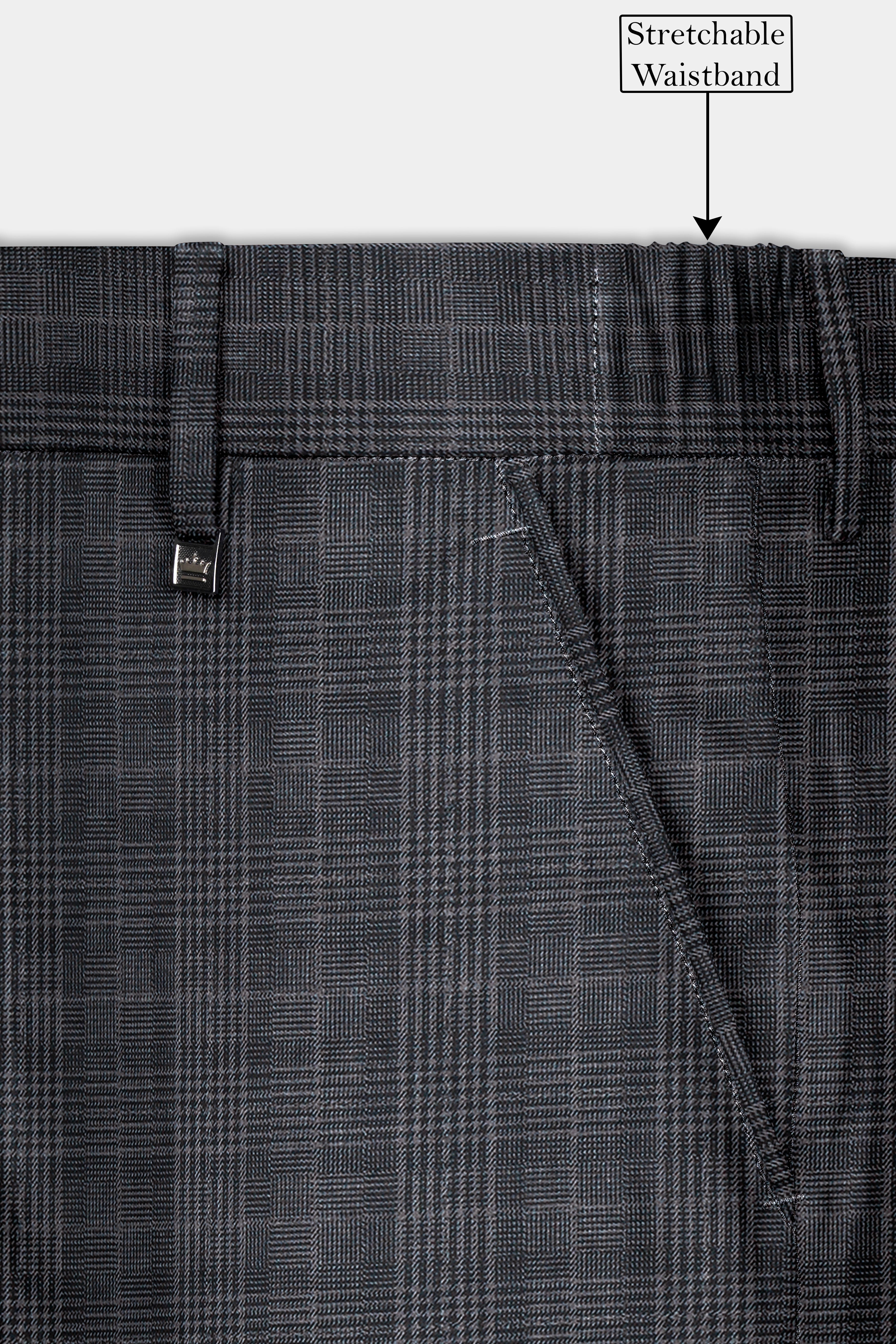 Porpoise Grey Plaid Formal Pant