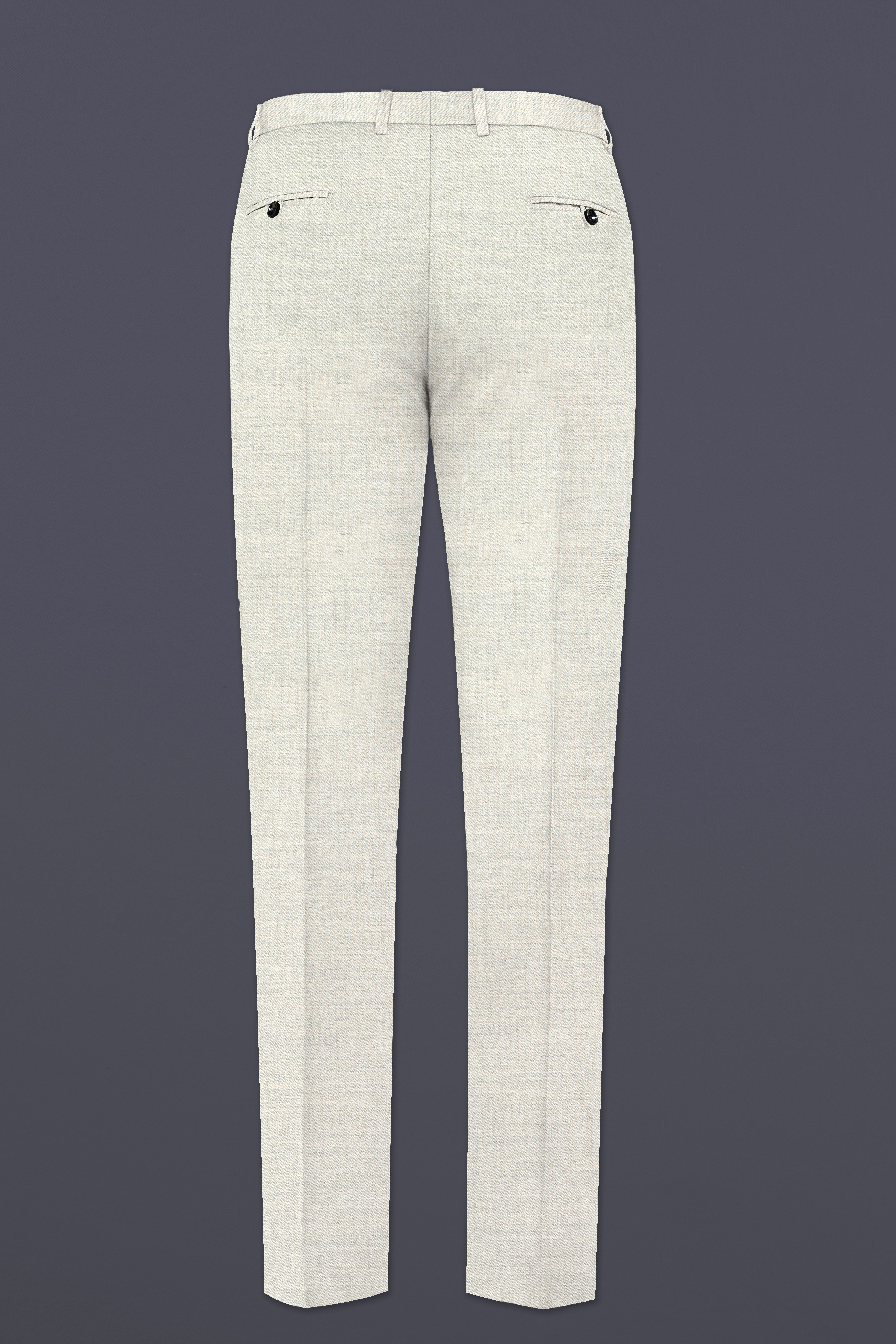 Spanish Gray Textured Wool Blend Pant
