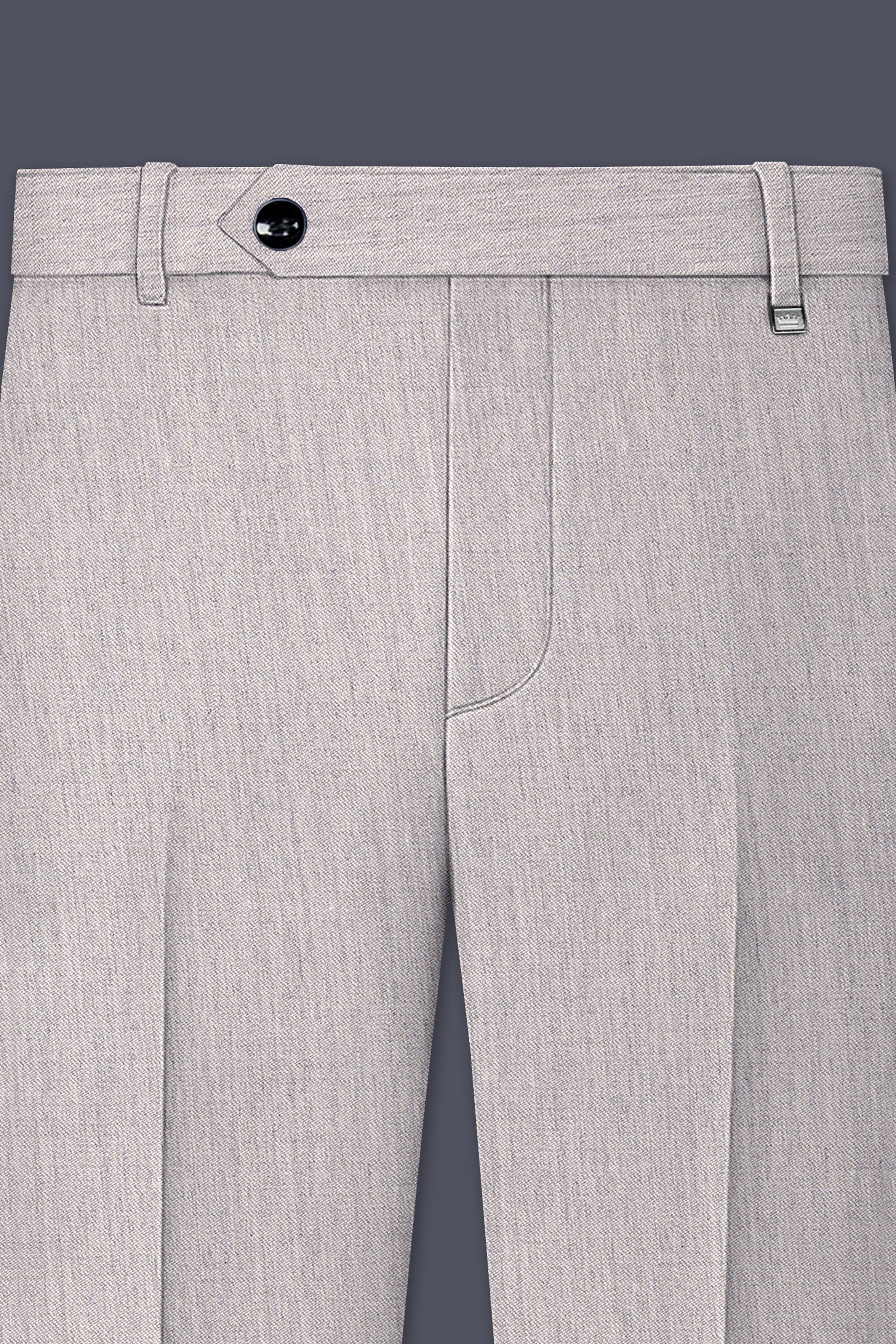 Spanish Gray Textured Wool Blend Pant
