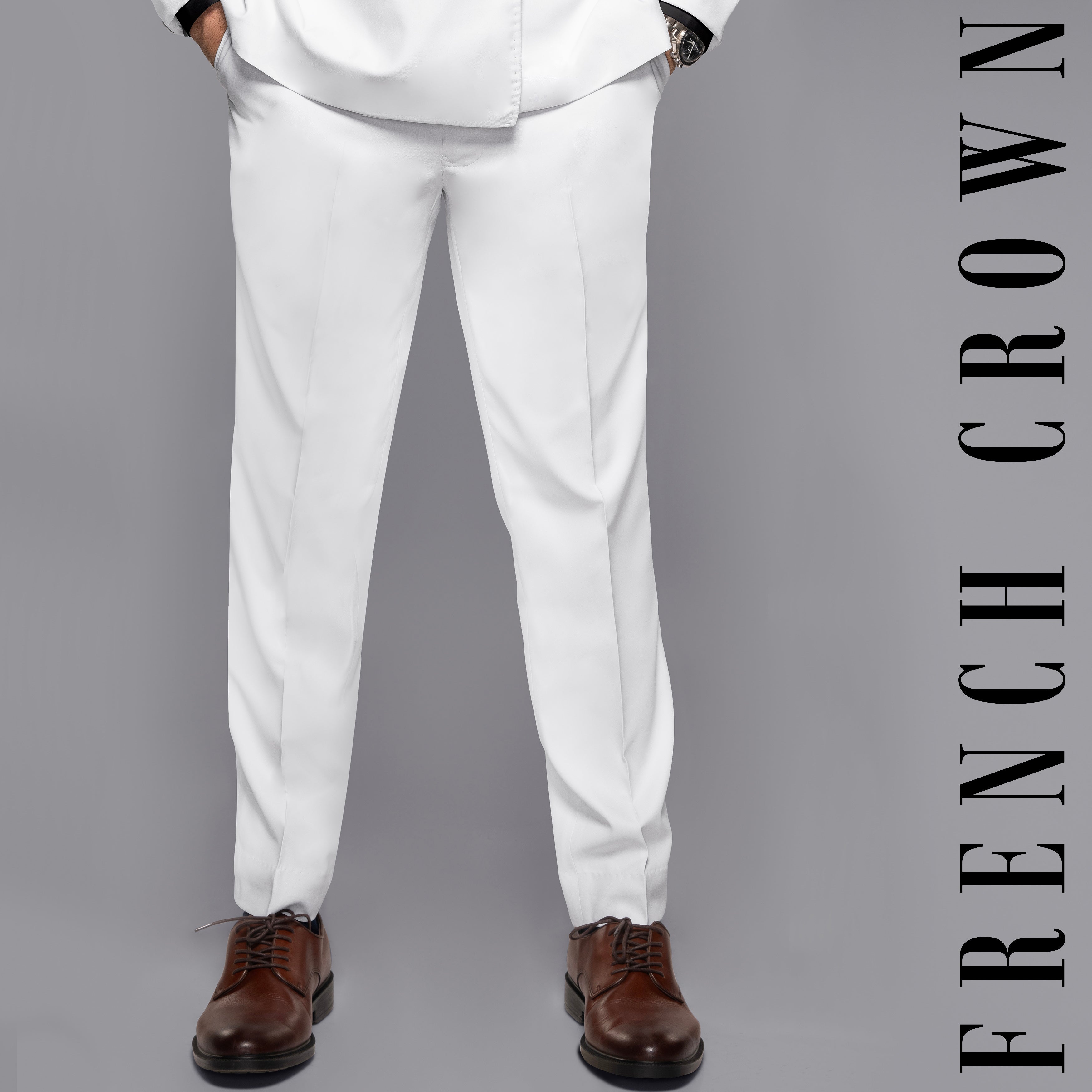 Buy FRENCH CROWN Men's Brown Wool Regular Fit Formal Trouser (Size-34/X  Large) at Amazon.in