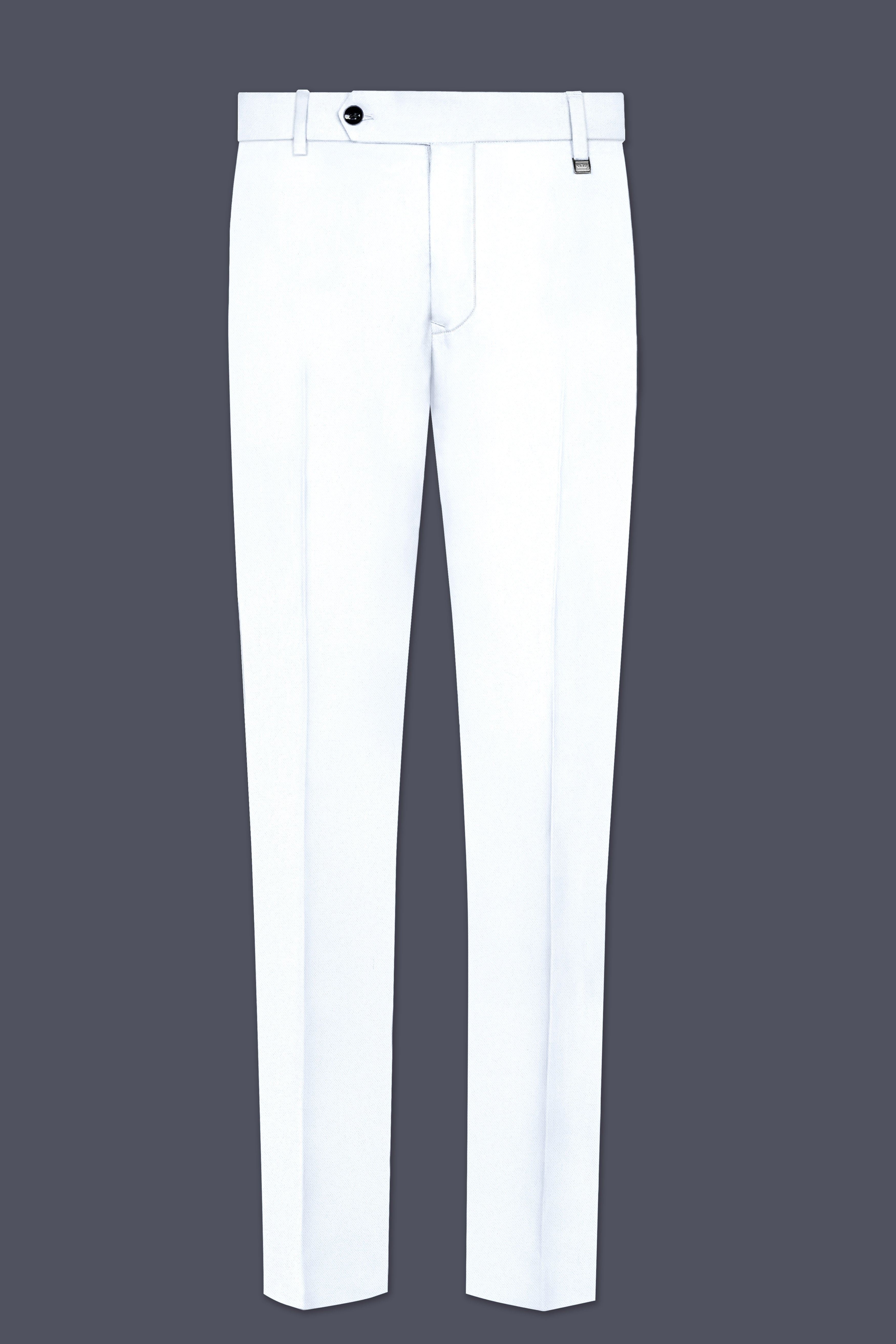 White Stretchable Subtle Sheen Formal Pant