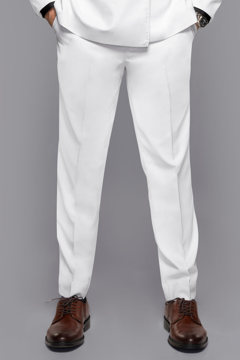 WHITE SUBTLE SHEEN FORMAL PANT