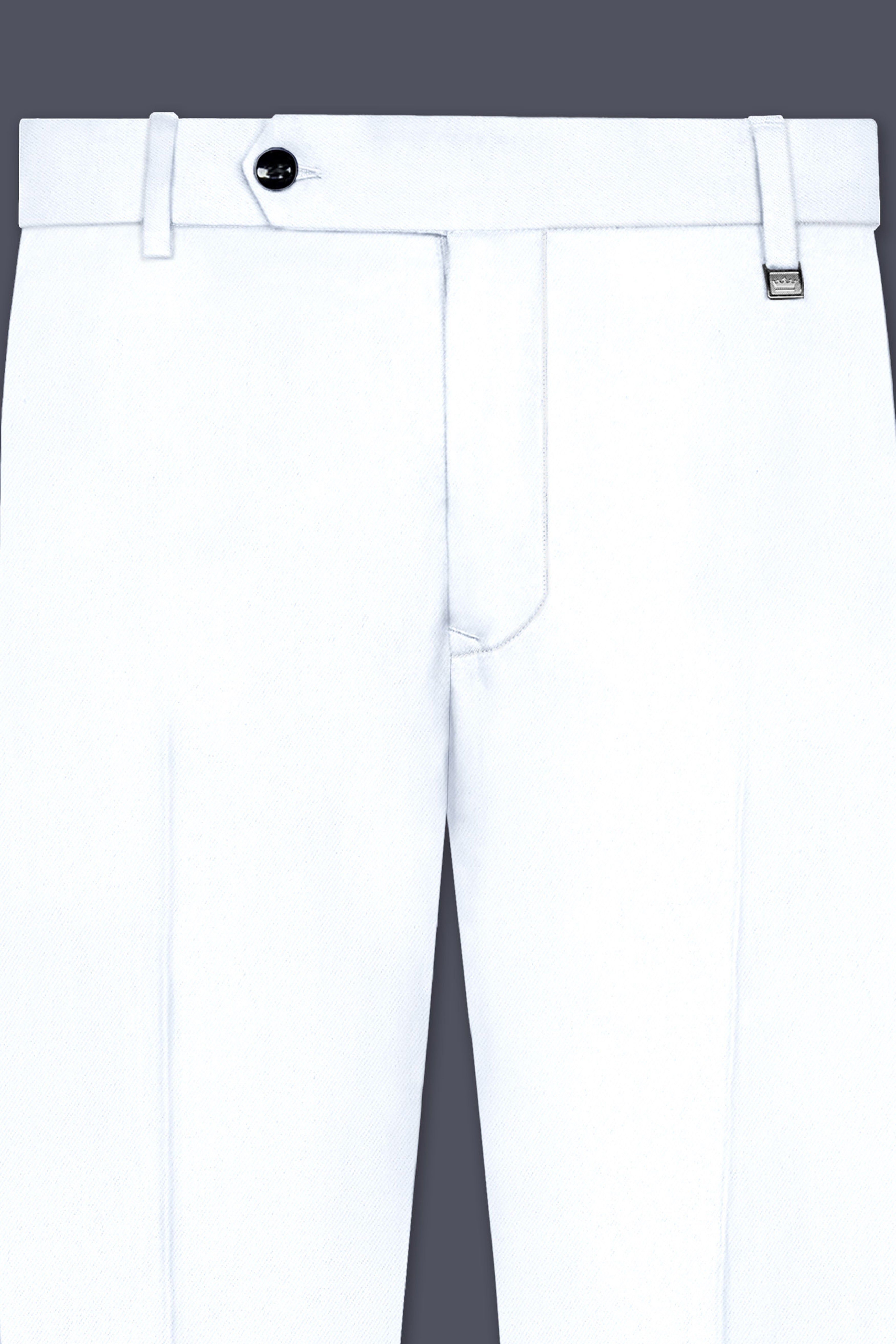 White Stretchable Subtle Sheen Formal Pant