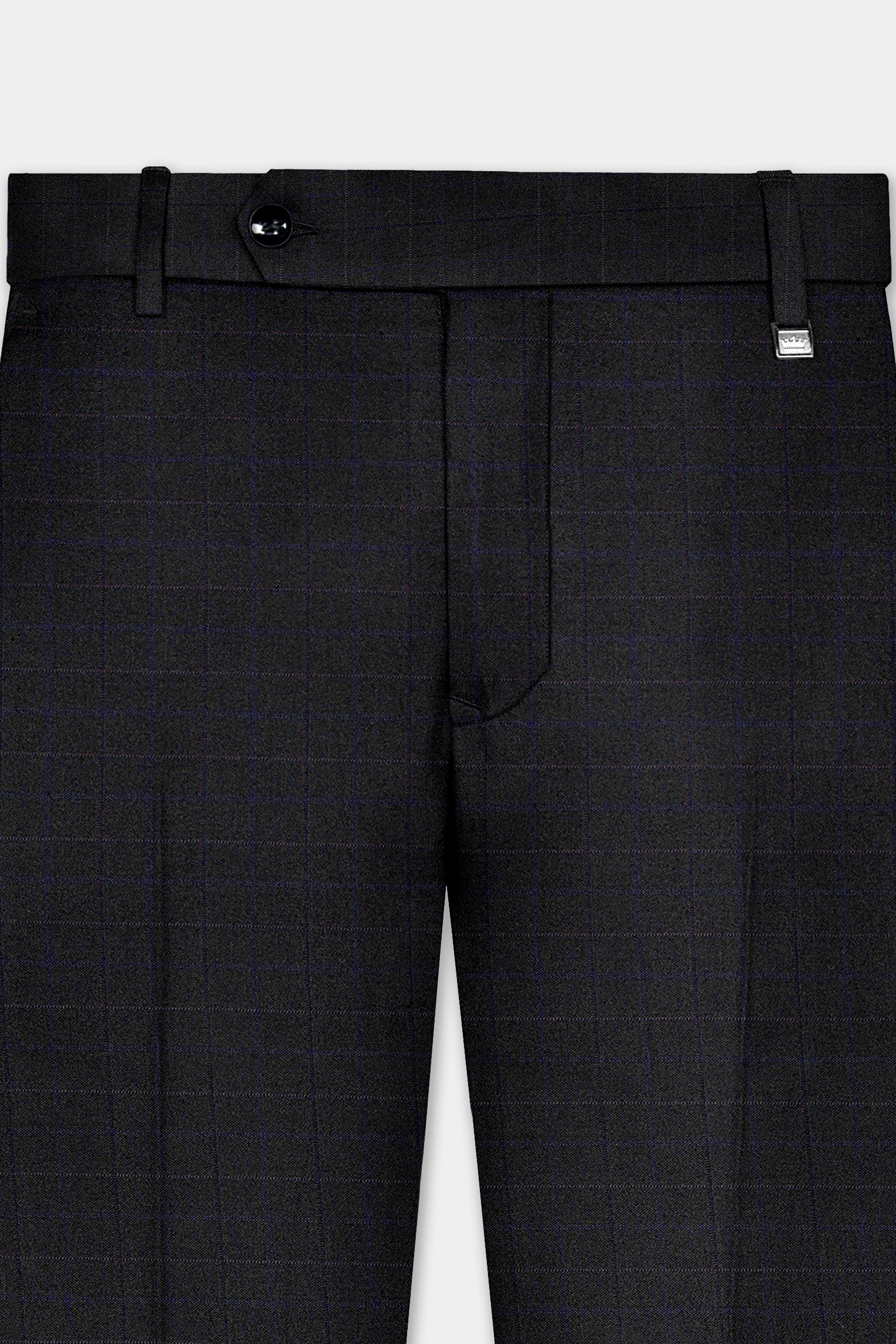 Jade Black Plaid Wool Blend Pant