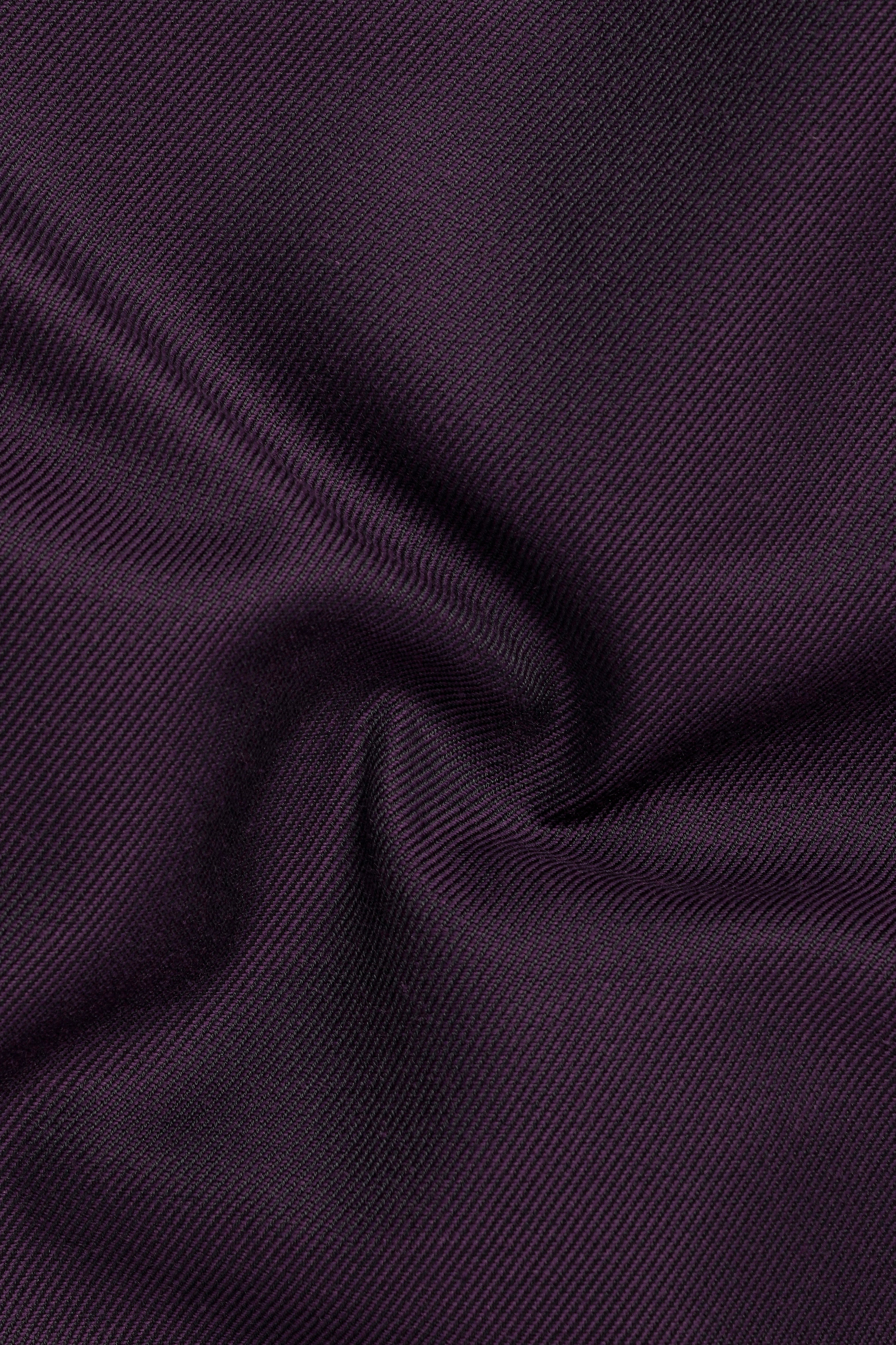 Eminence Purple Solid Wool Blend Stretchable Waistband Pant