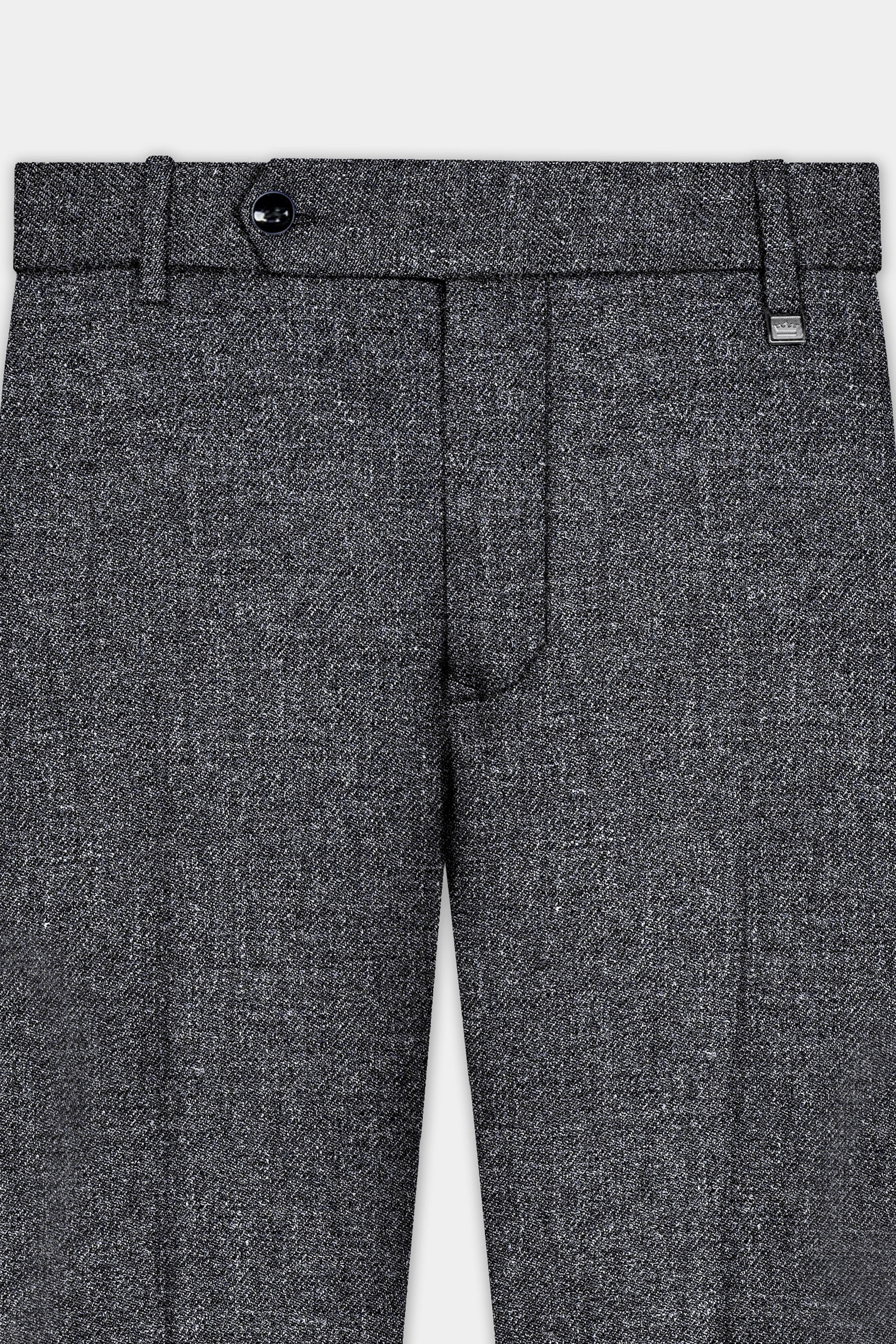 Vampire Gray Textured Premium Wool Blend Pant For Men.