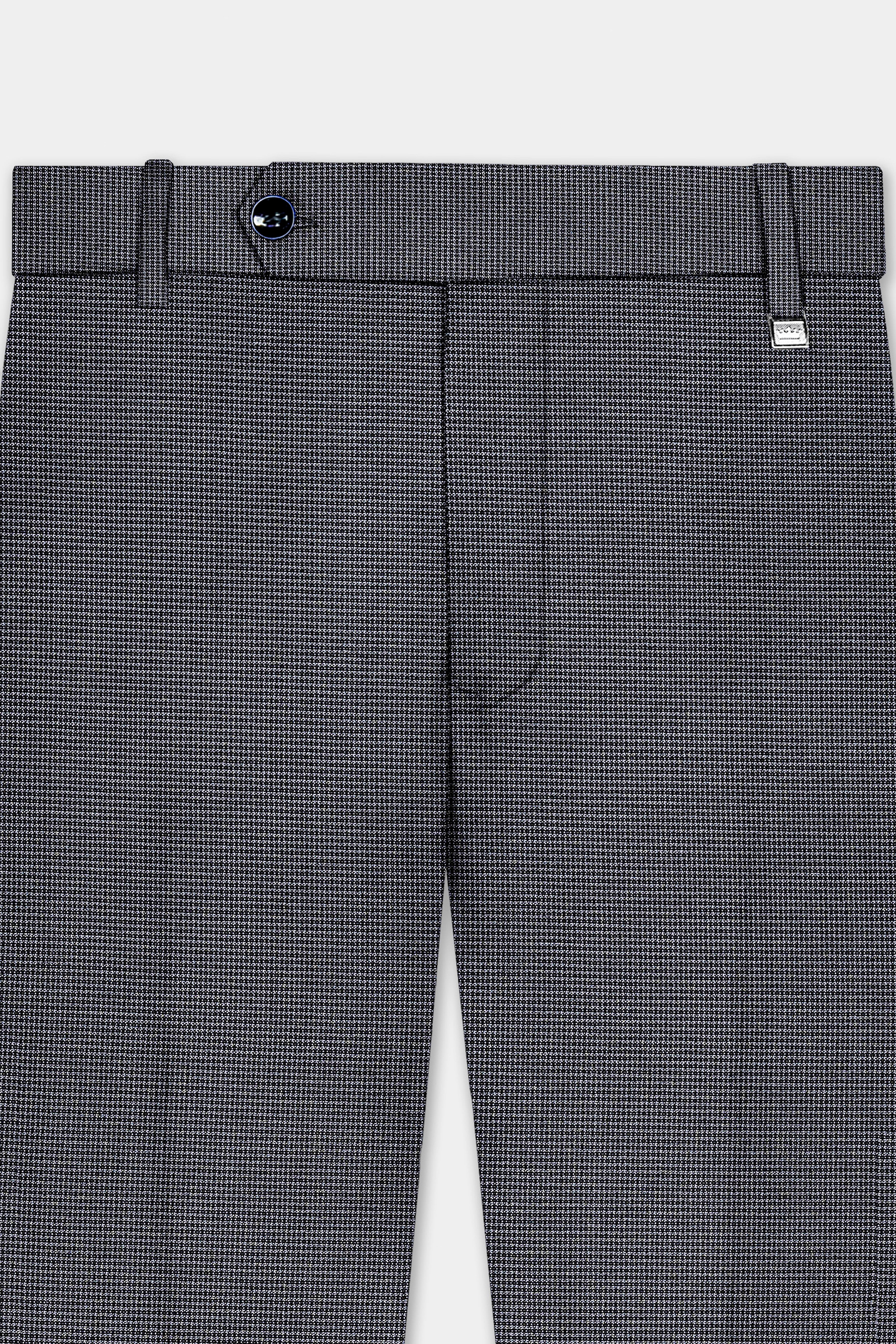 Shaft Gray Textured Wool Blend Stretchable Waistband Pant