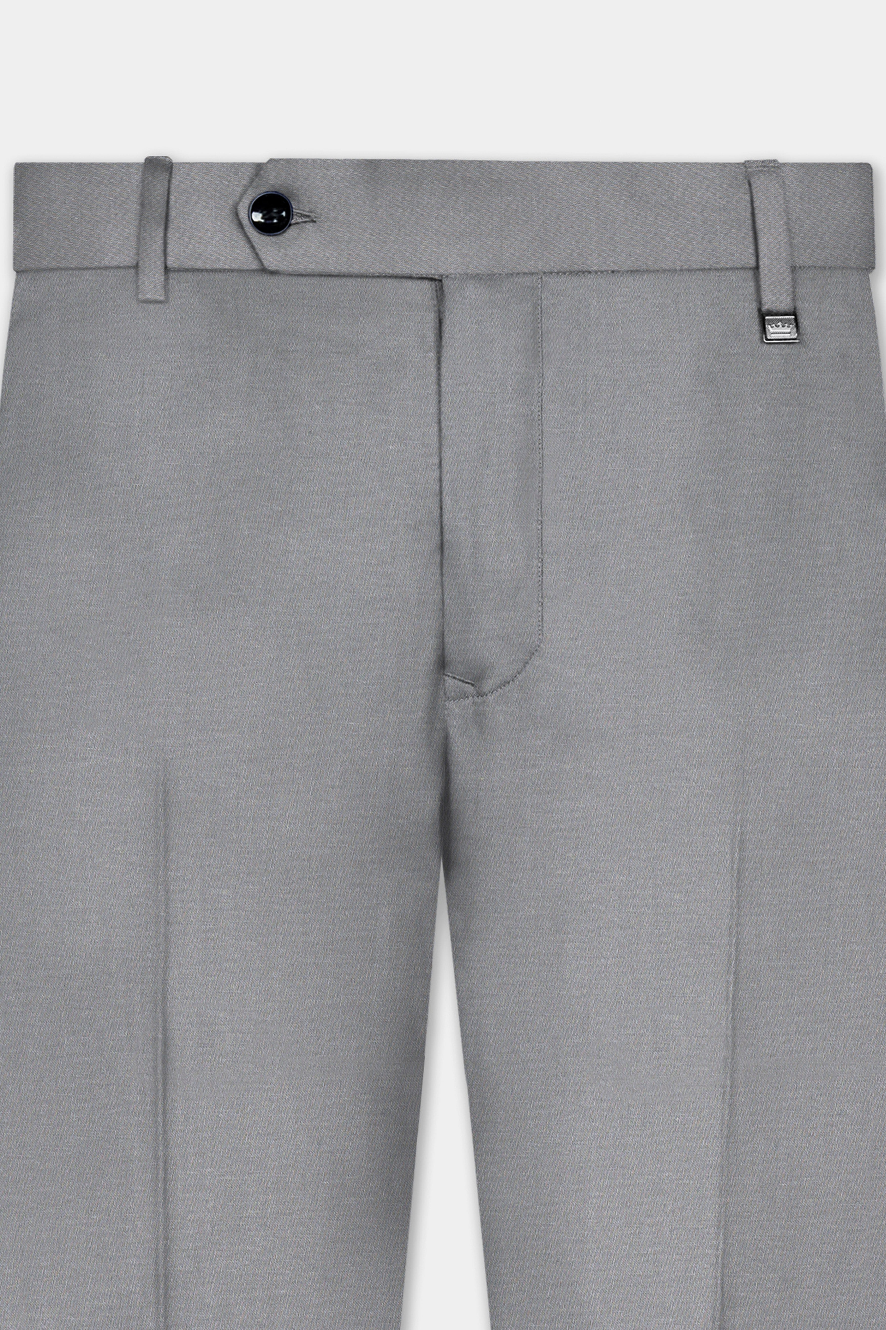 Venus Gray Solid Cotton Stretchable Waistband Pant