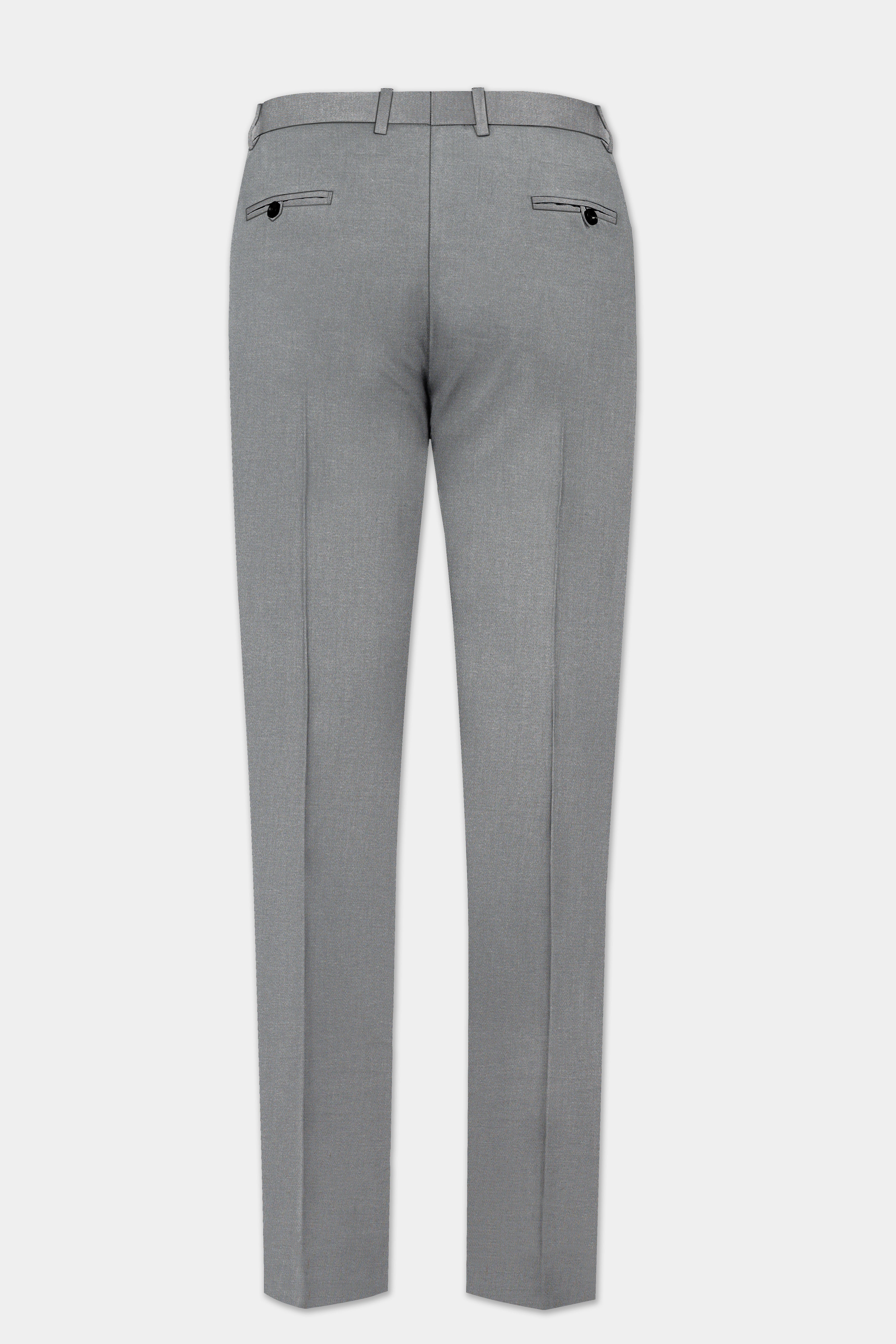 Venus Gray Solid Cotton Stretchable Waistband Pant