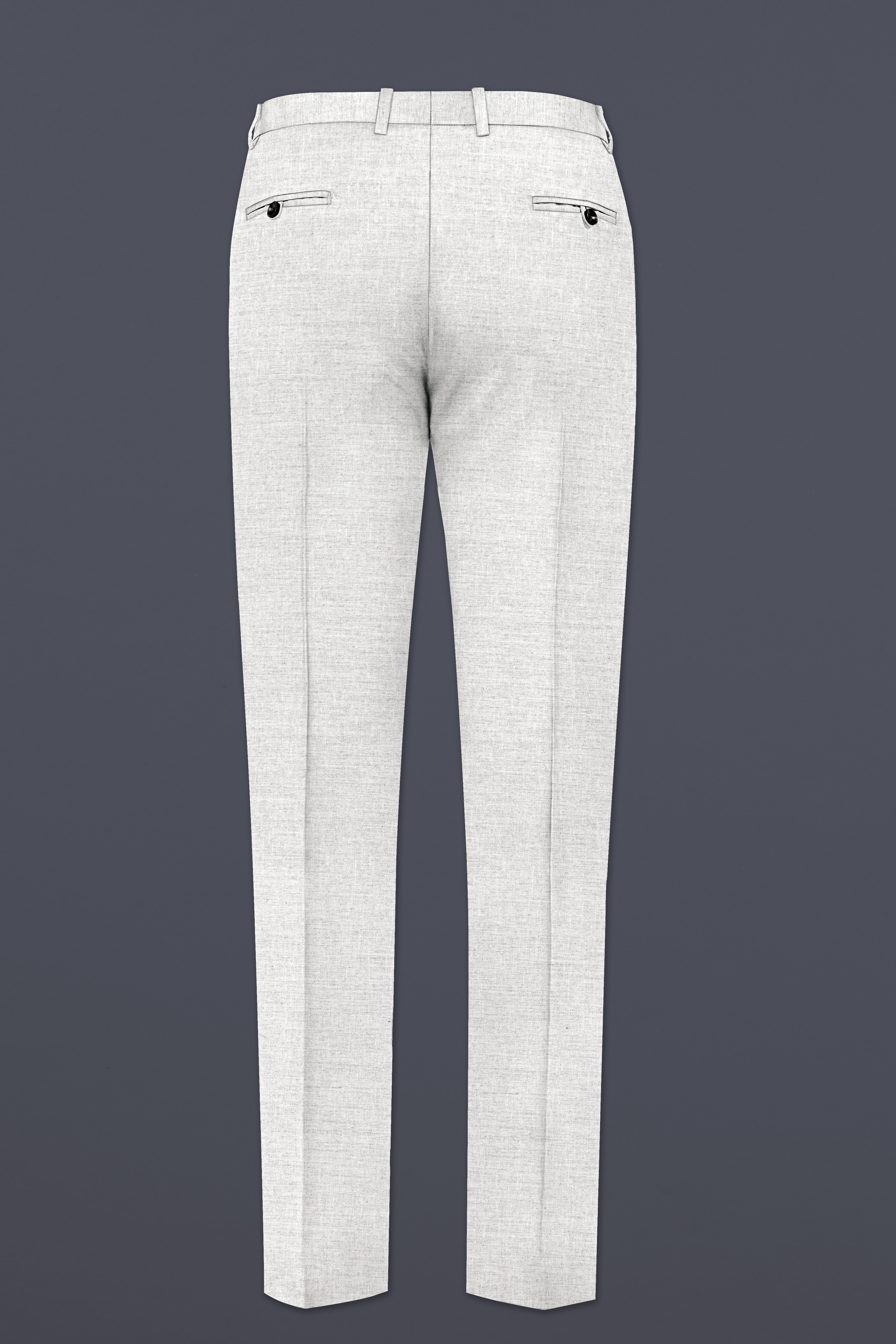 Mercury Gray Solid Wool Blend Stretchable Waistband Pant