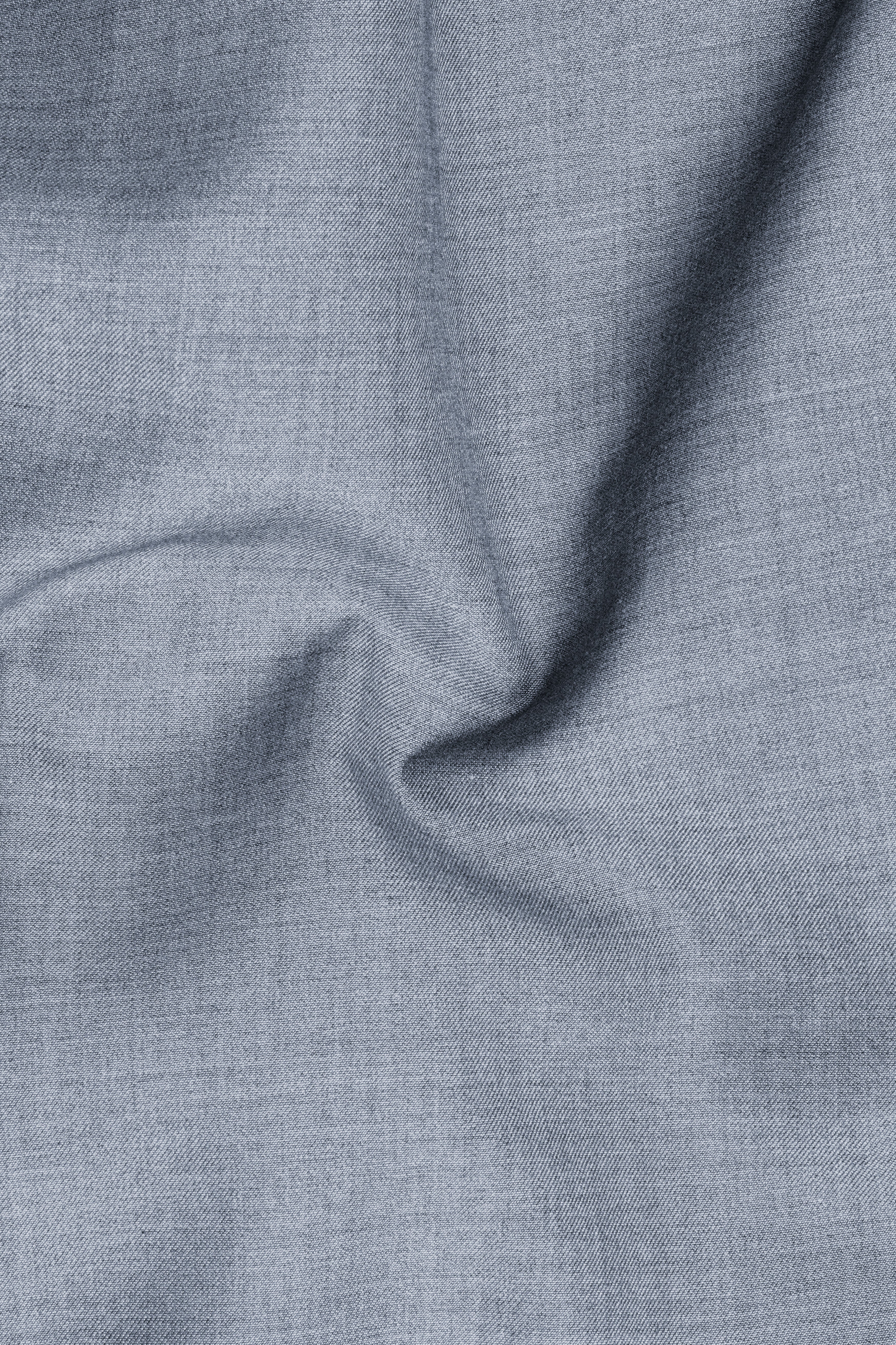 Manatee Gray Textured Wool Rich Stretchable Waistband Pant