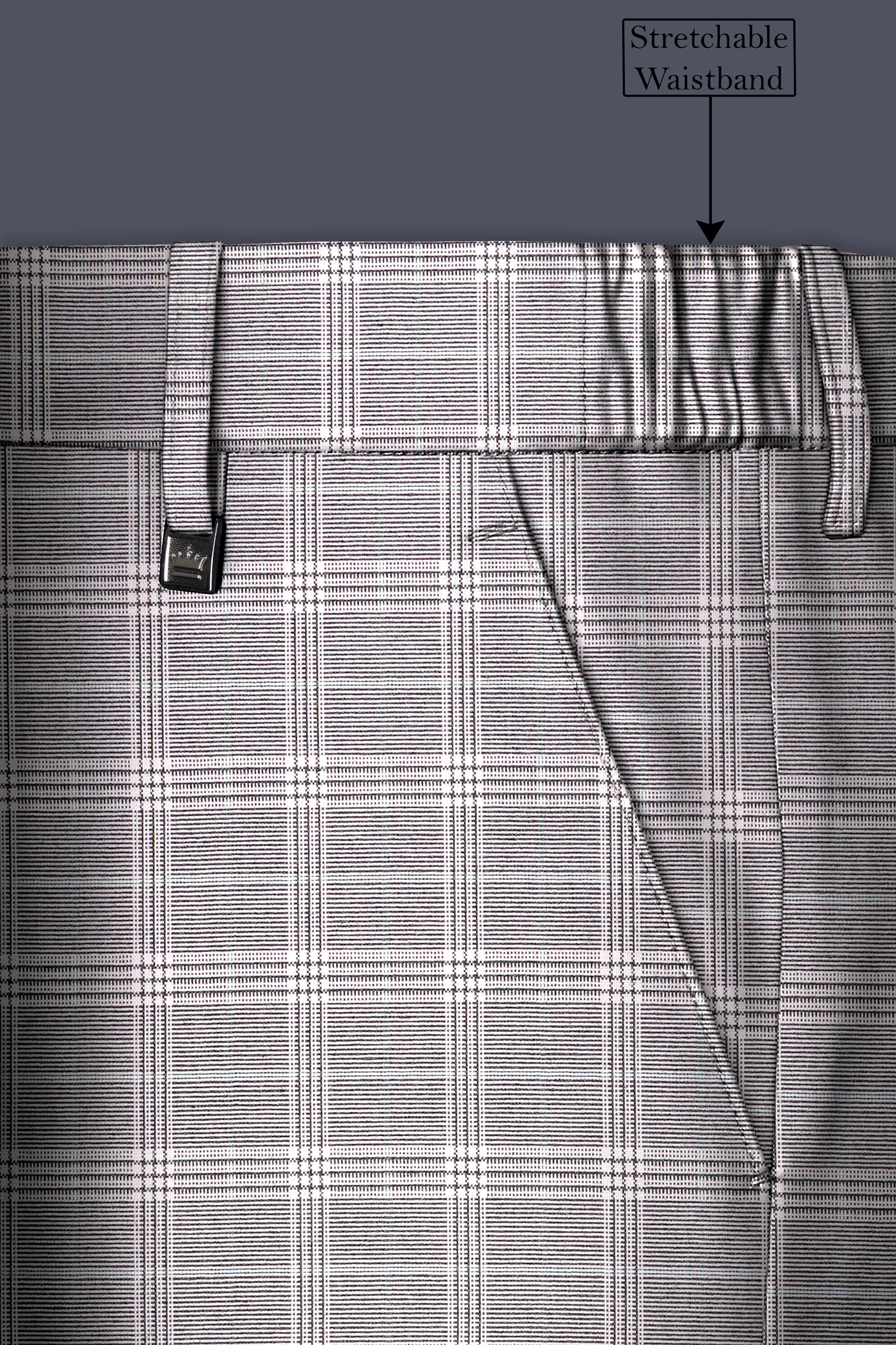 Monsoon Gray Plaid Wool Rich Stretchable Waistband Pant