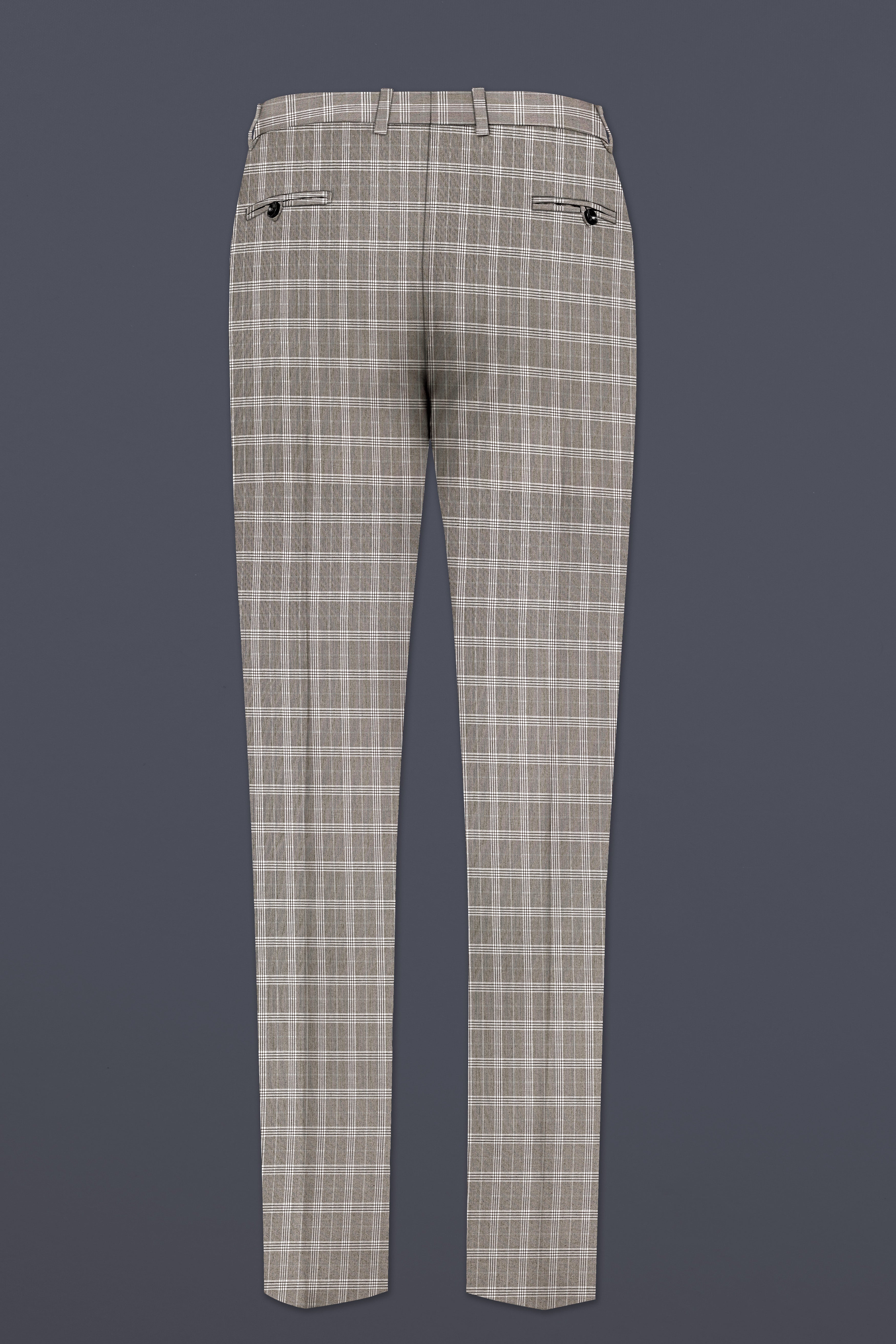 Monsoon Gray Plaid Wool Rich Stretchable Waistband Pant