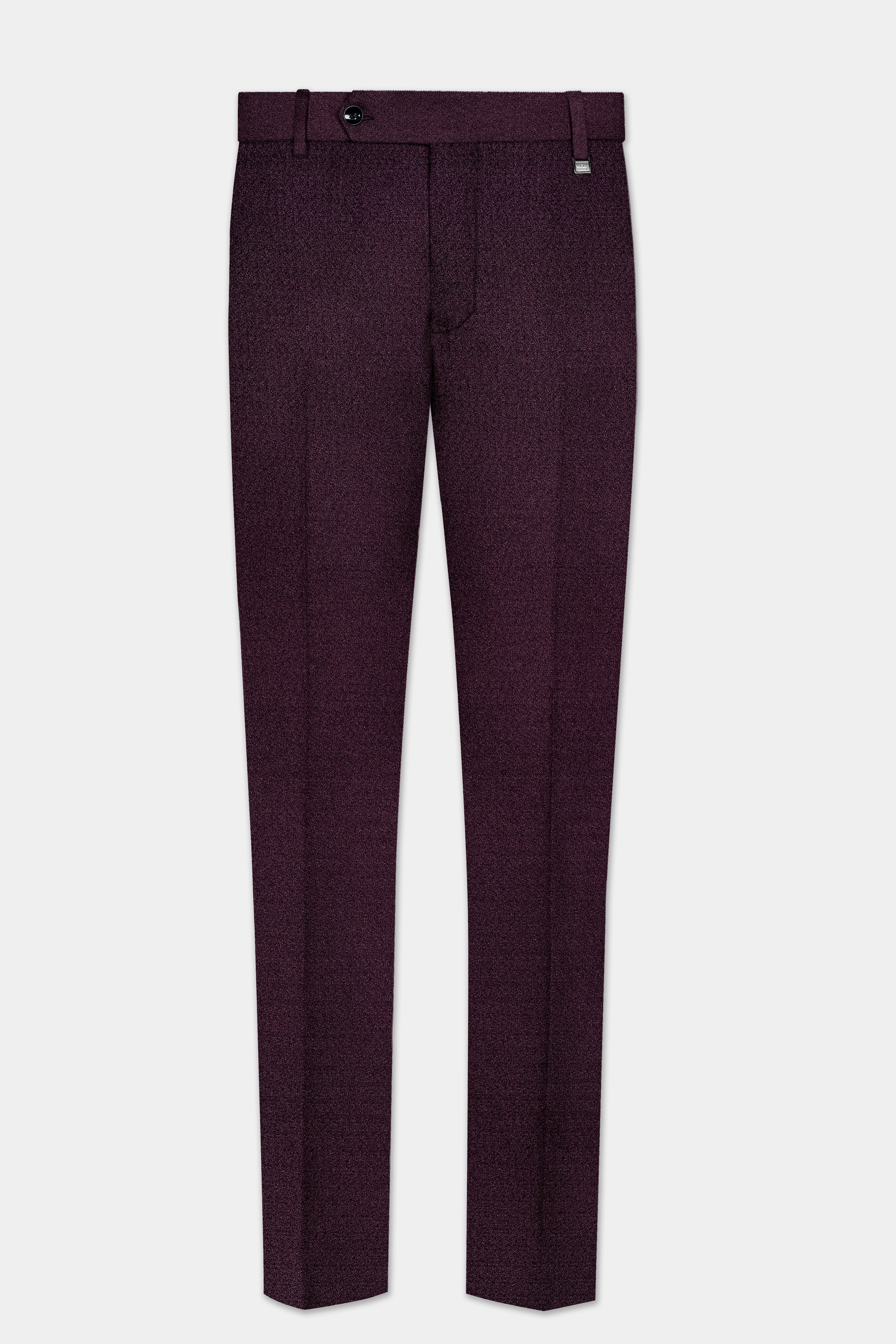 Tamarind Wine Textured Stretchable Waistband Pant