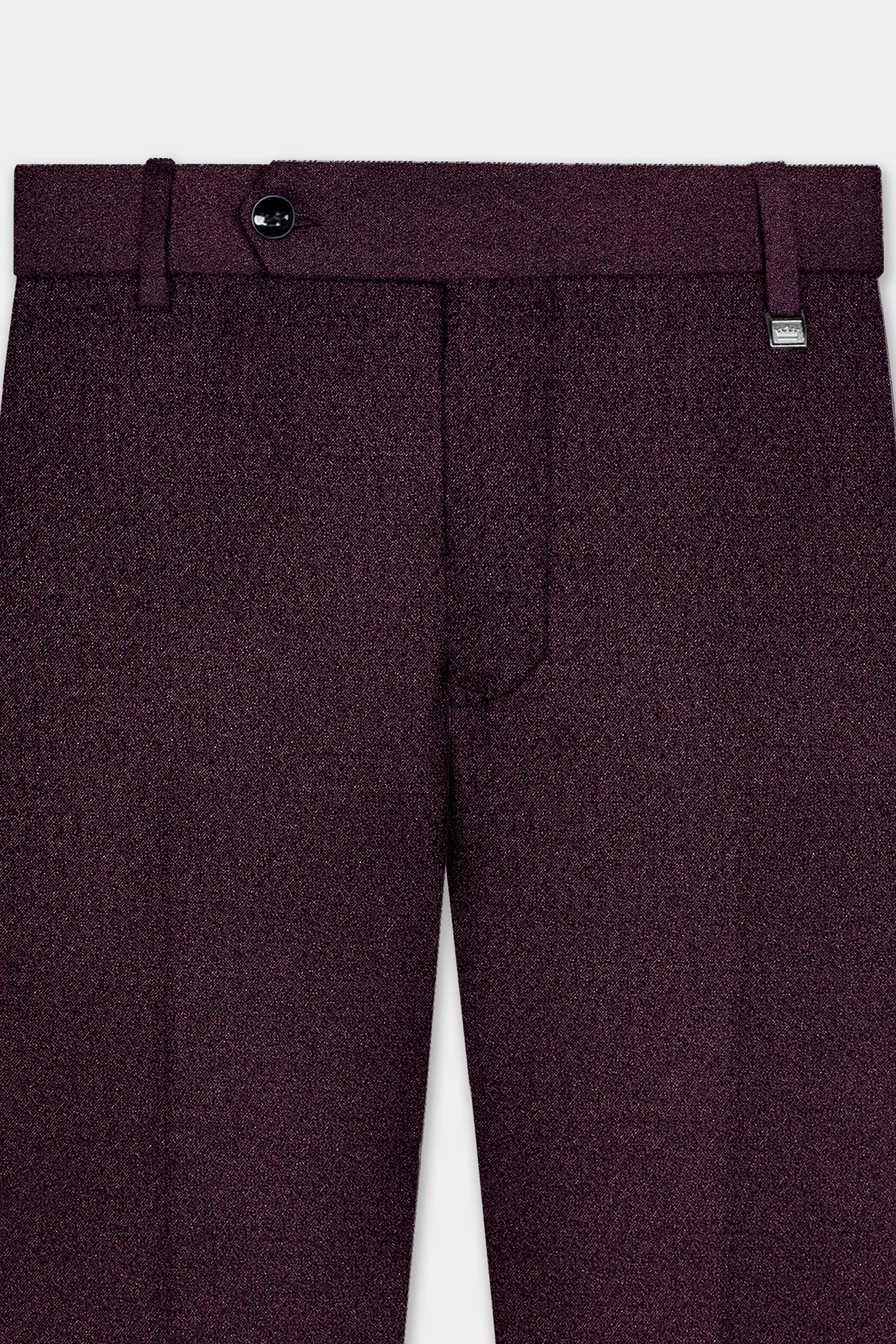 Tamarind Wine Textured Stretchable Waistband Pant