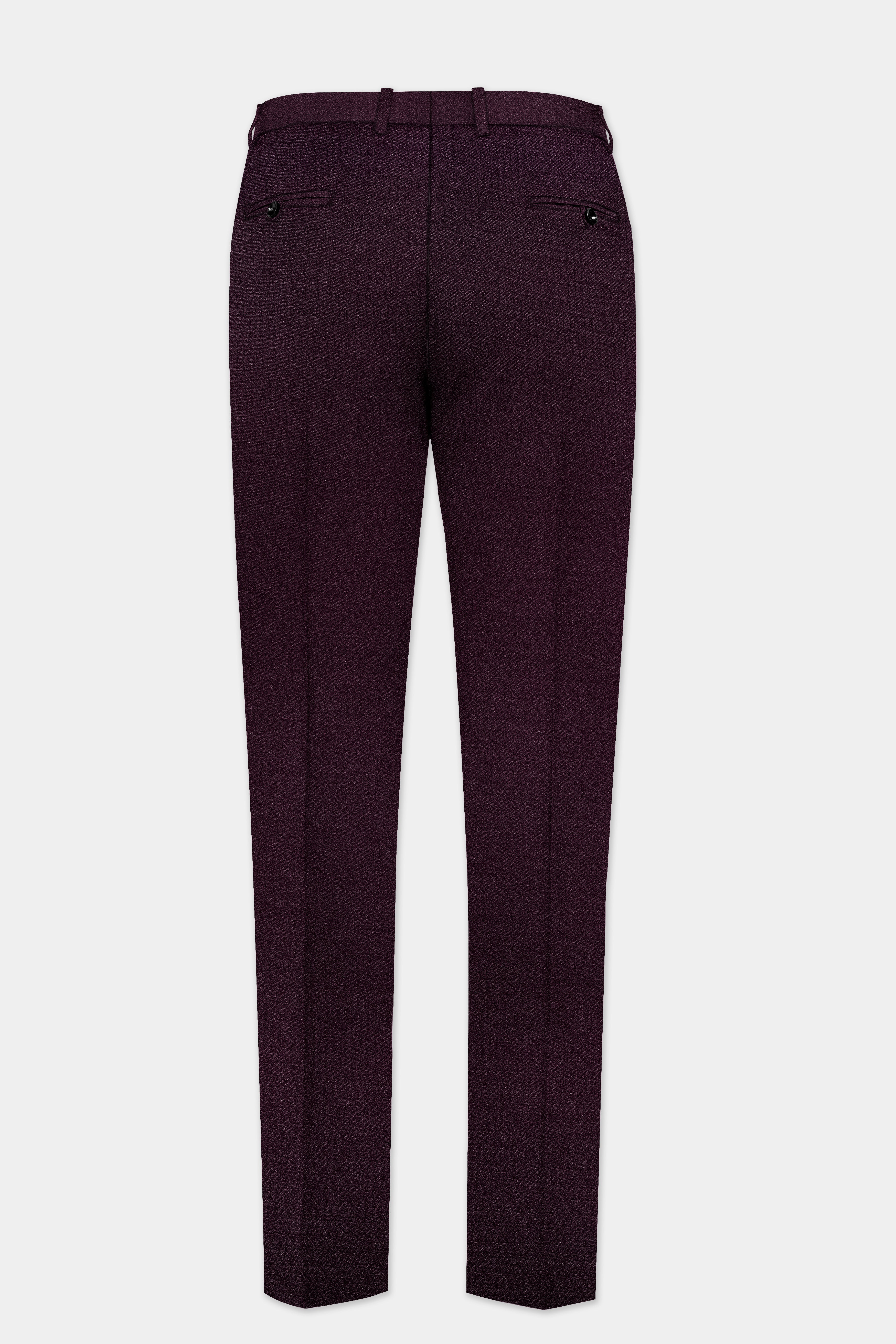 Tamarind Wine Textured Stretchable Waistband Pant