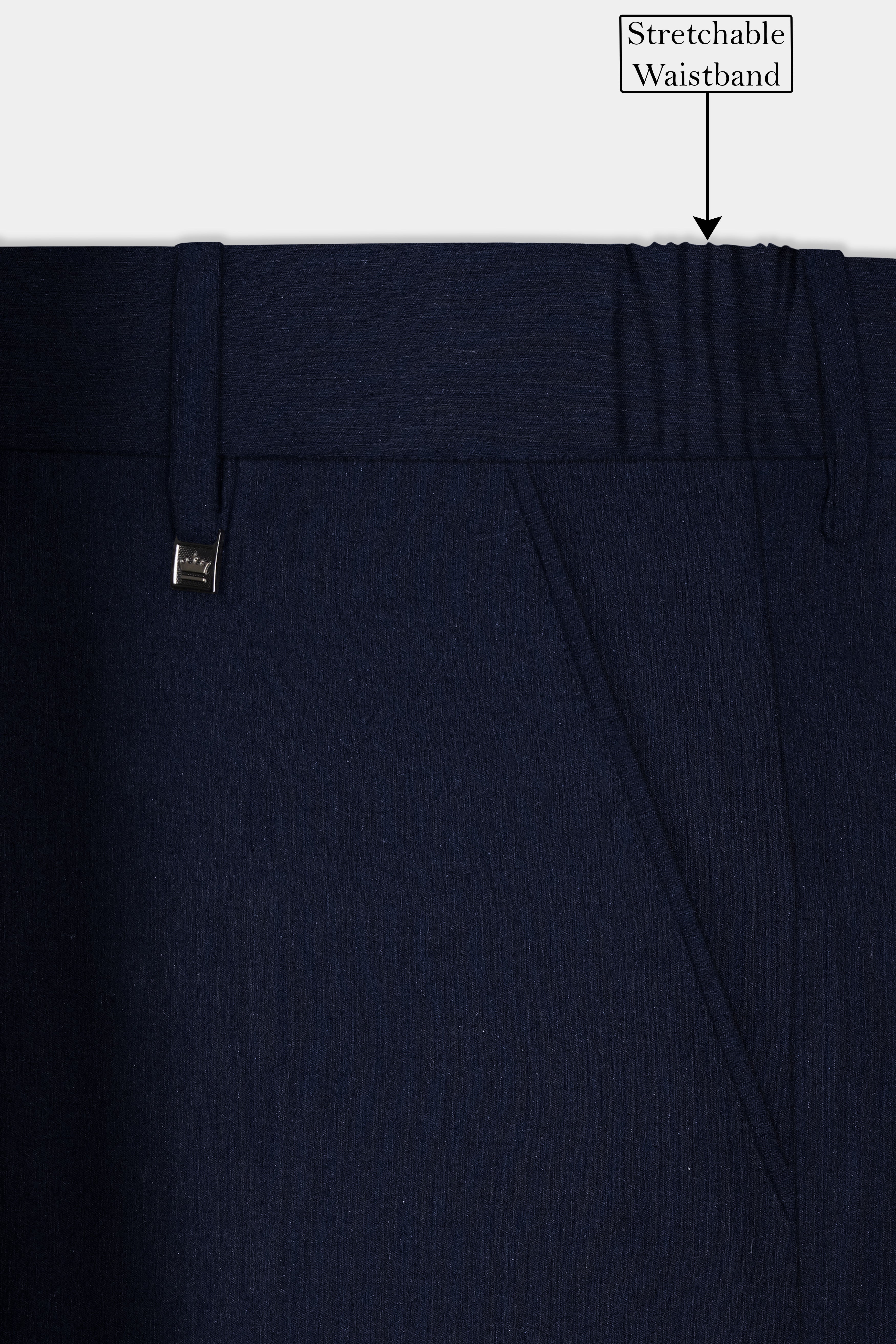 Tealish Blue Solid Cotton Stretchable Waistband Pant