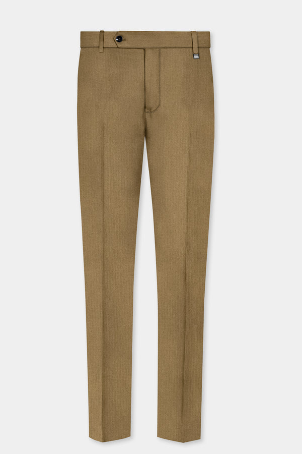 Sandrift Brown Solid Cotton Stretchable Waistband Pant