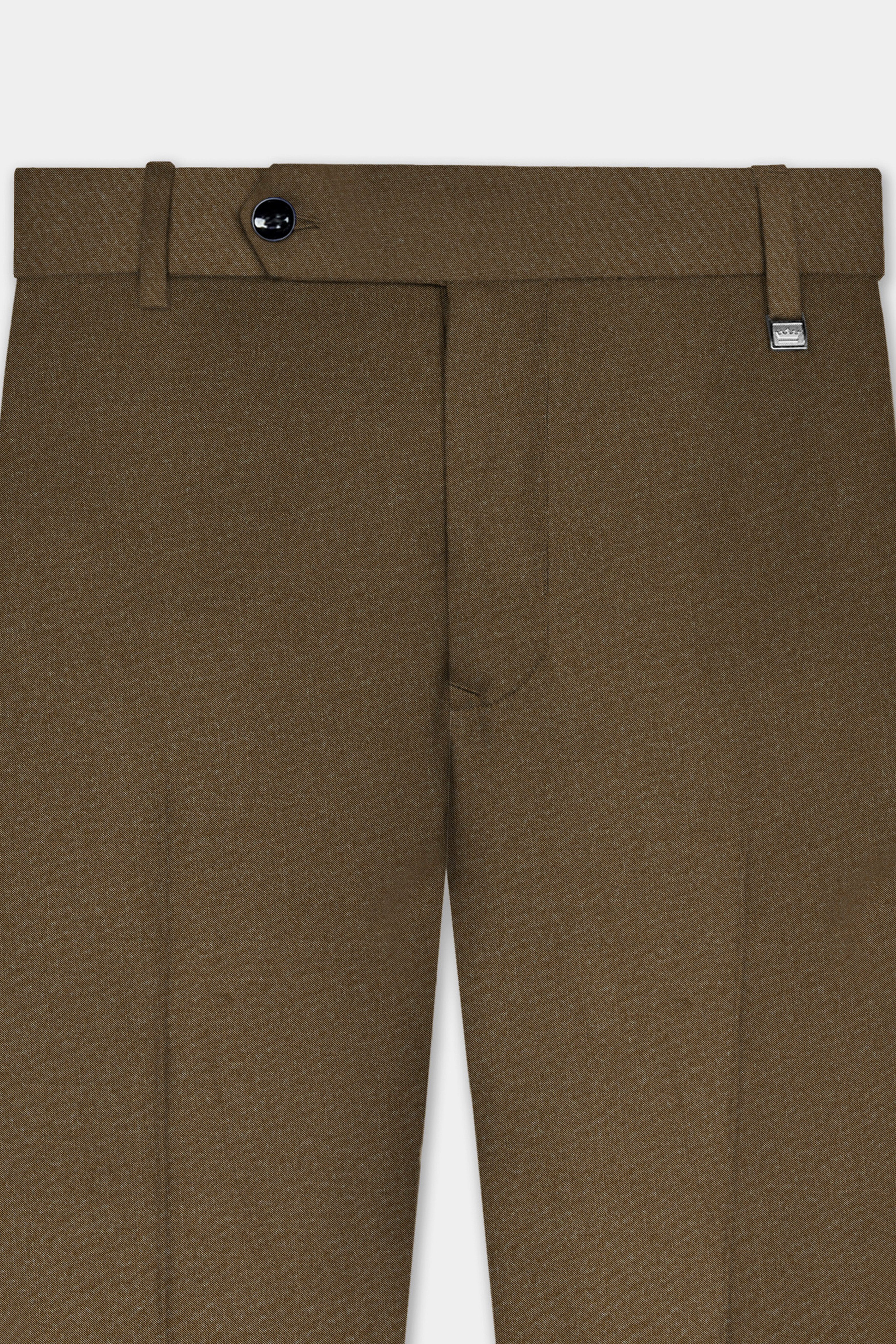 Makara Brown Solid Wool Rich Pant