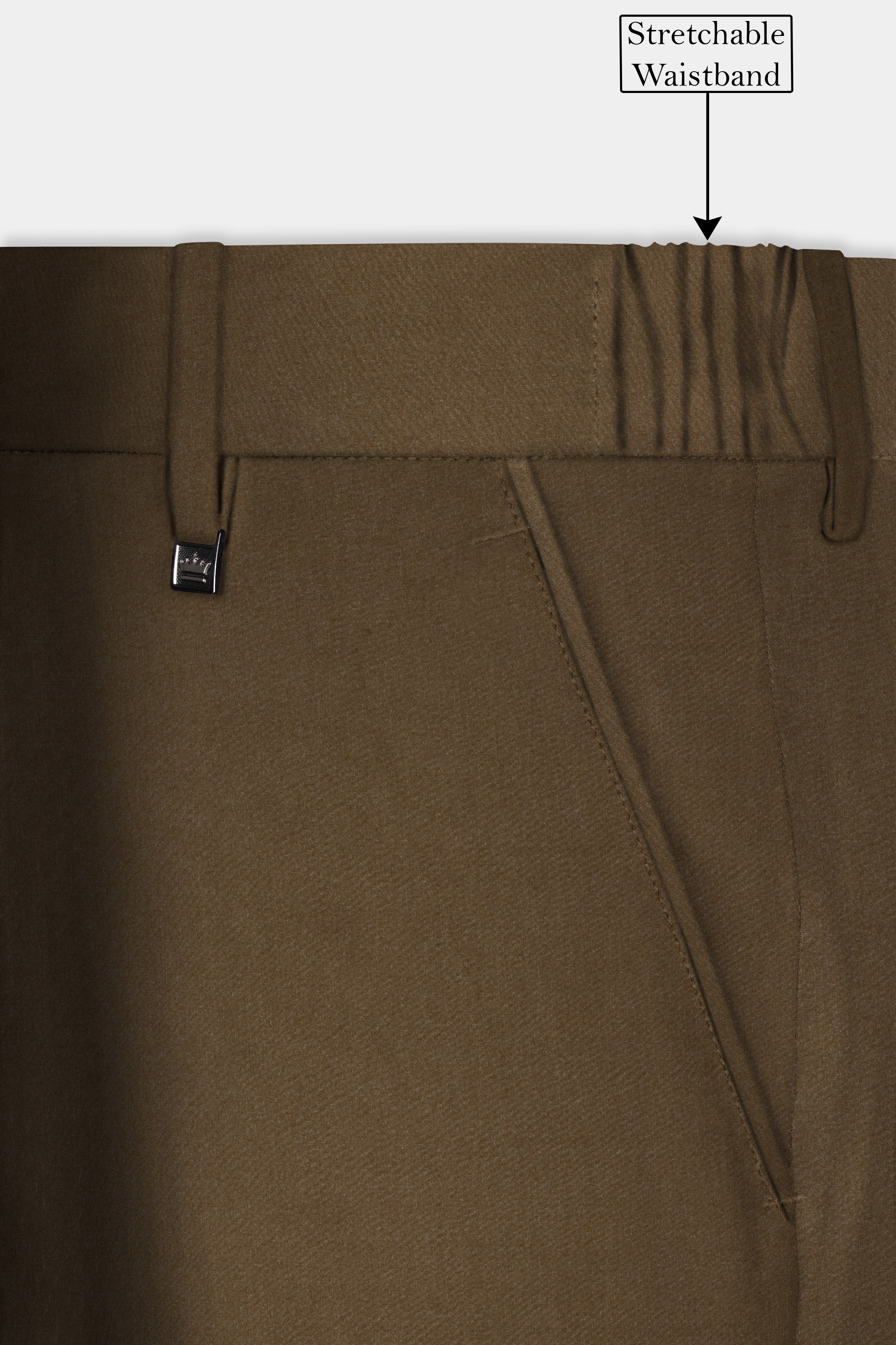 Makara Brown Solid Wool Rich Pant